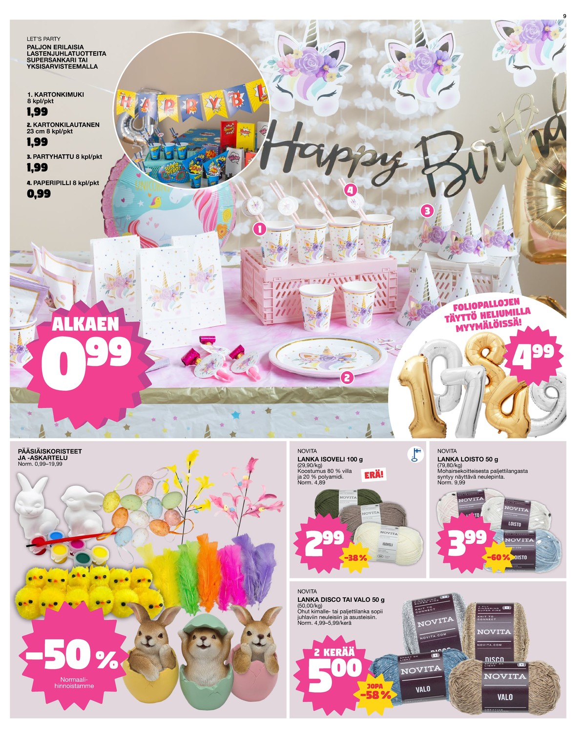 Katso ketjun Tokmanni tarjouslehti viikolta 14 sivustolla Viikkotarjoukset.fi. Löydät monia hyviä tarjouksia erilaisista tuotteista. Lue tarjouslehti täältä! Sivu 9