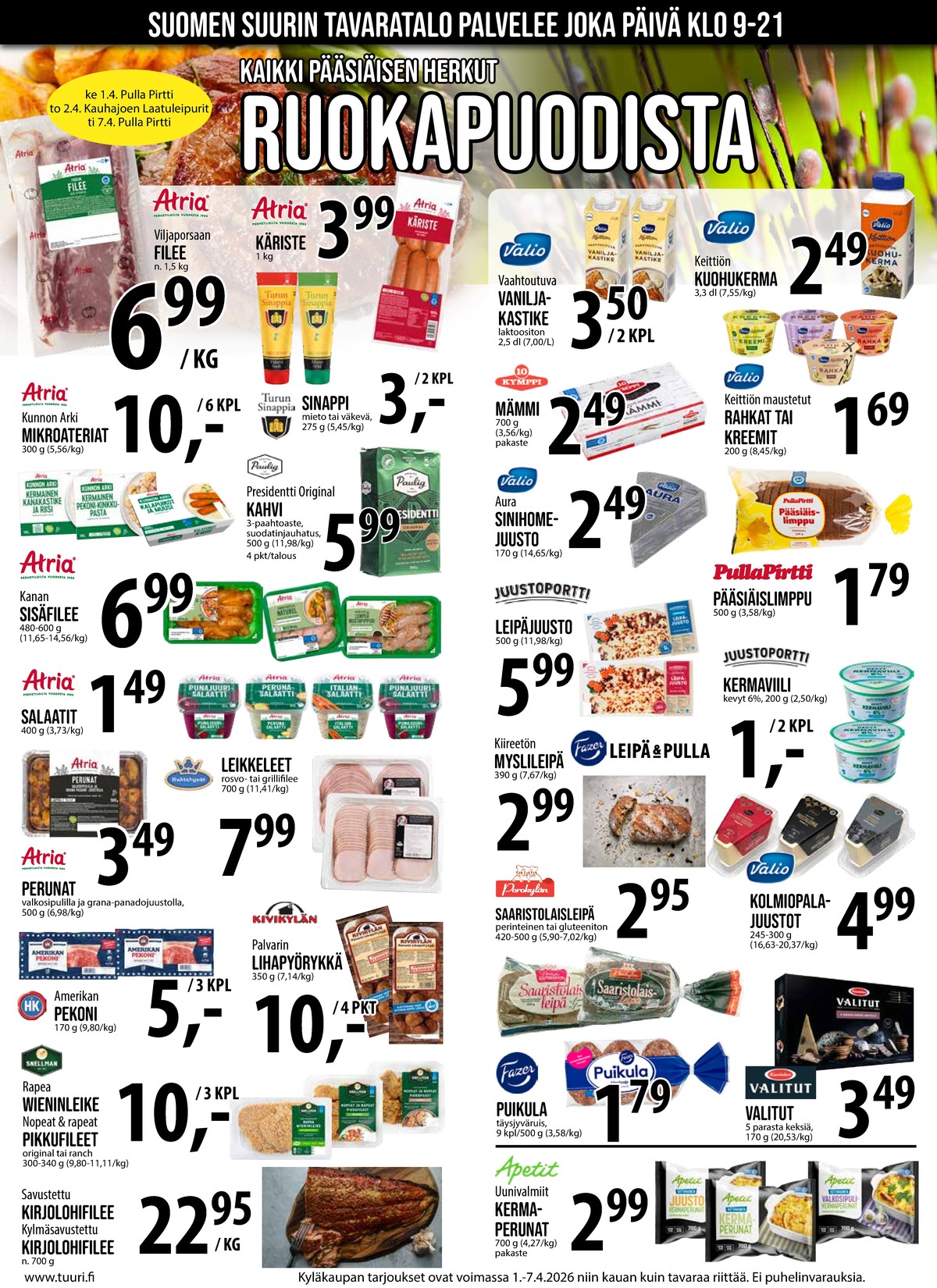 Katso ketjun Keskinen tarjouslehti viikolta 14 sivustolla Viikkotarjoukset.fi. Löydät monia hyviä tarjouksia erilaisista tuotteista. Lue tarjouslehti täältä! Sivu 12