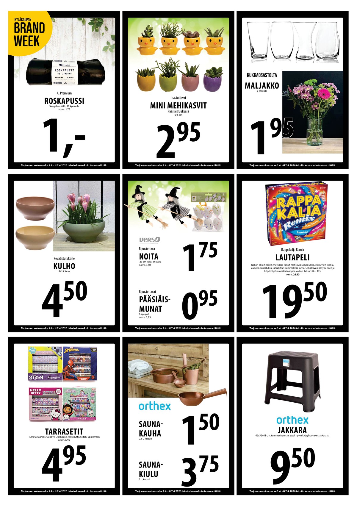 Katso ketjun Keskinen tarjouslehti viikolta 14 sivustolla Viikkotarjoukset.fi. Löydät monia hyviä tarjouksia erilaisista tuotteista. Lue tarjouslehti täältä! Sivu 19