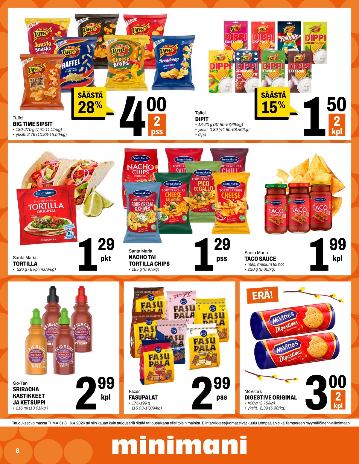 Katso ketjun Minimani tarjouslehti viikolta 14 sivustolla Viikkotarjoukset.fi. Löydät monia hyviä tarjouksia erilaisista tuotteista. Lue tarjouslehti täältä! Sivu 8