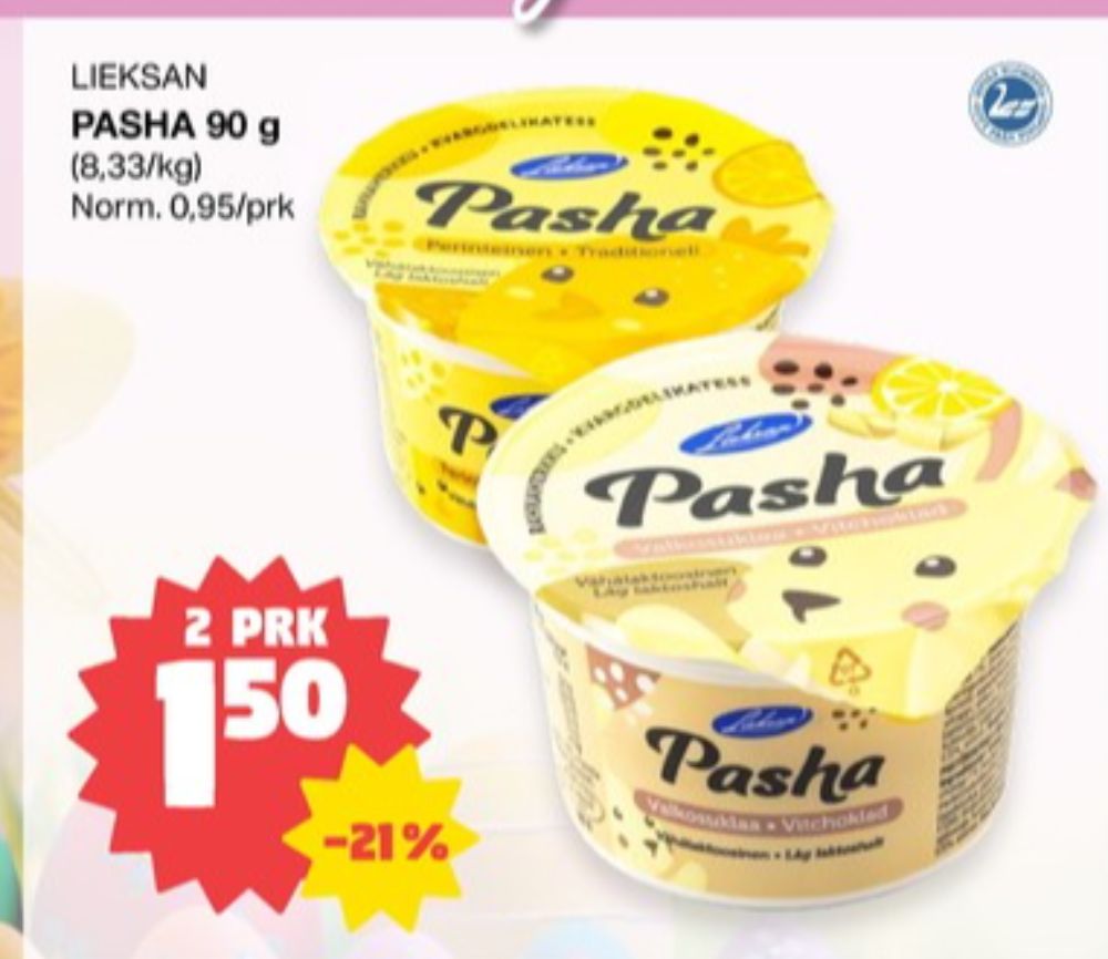 Tarjoukset ja hintavertailu haulla Lieksan, , Jälkiruoat 0.090 kg 2 Purkki(a) €1.50