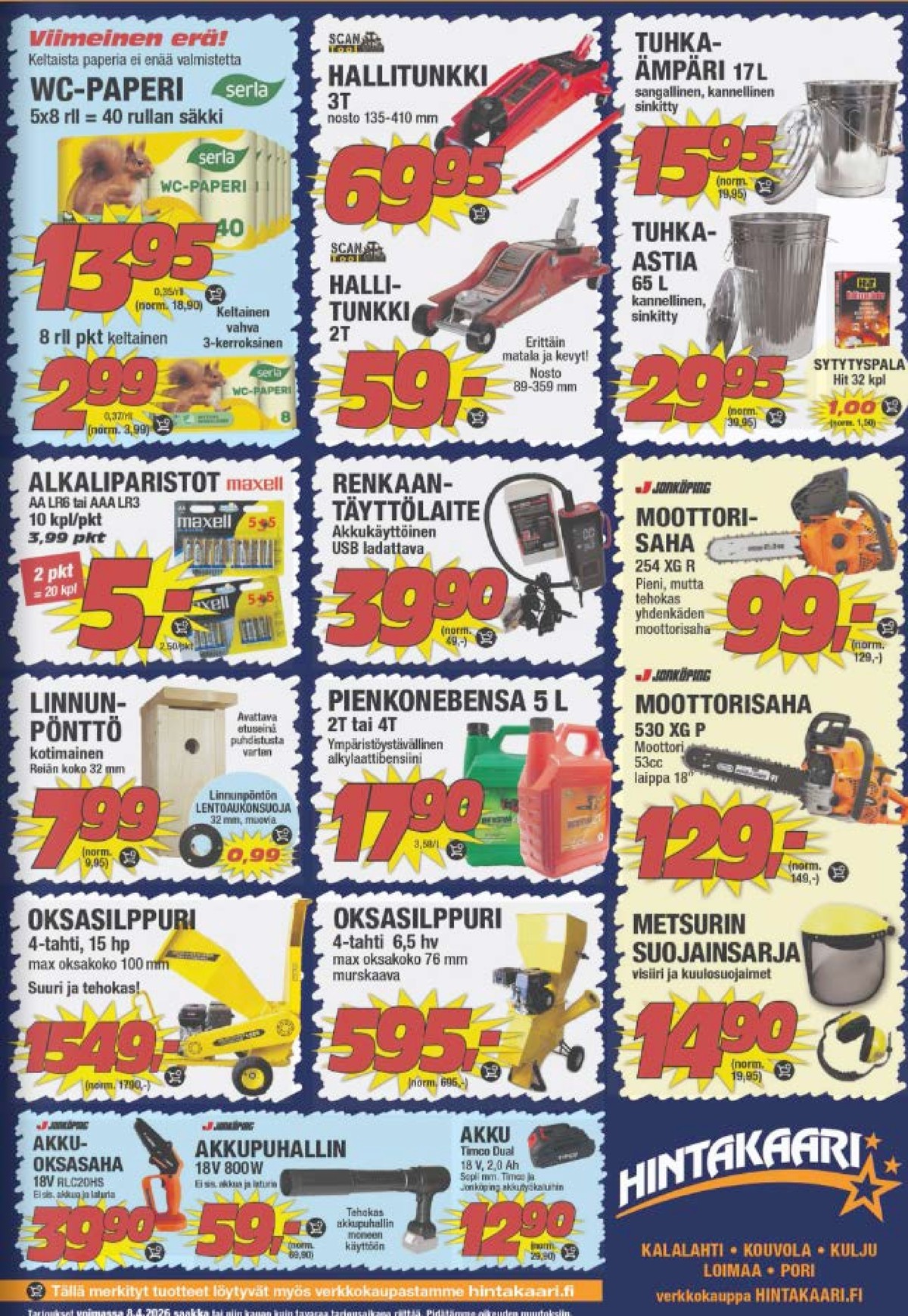 Katso ketjun Hintakaari tarjouslehti viikolta 14 sivustolla Viikkotarjoukset.fi. Löydät monia hyviä tarjouksia erilaisista tuotteista. Lue tarjouslehti täältä! Sivu 9
