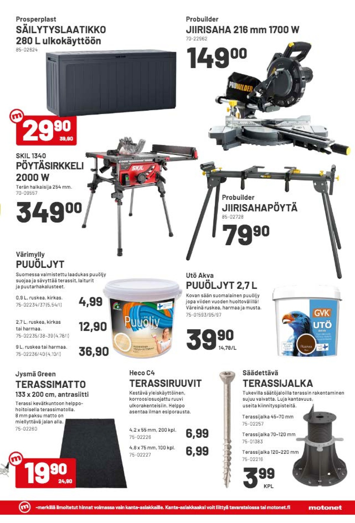 Katso ketjun Motonet tarjouslehti viikolta 15 sivustolla Viikkotarjoukset.fi. Löydät monia hyviä tarjouksia erilaisista tuotteista. Lue tarjouslehti täältä! Sivu 11