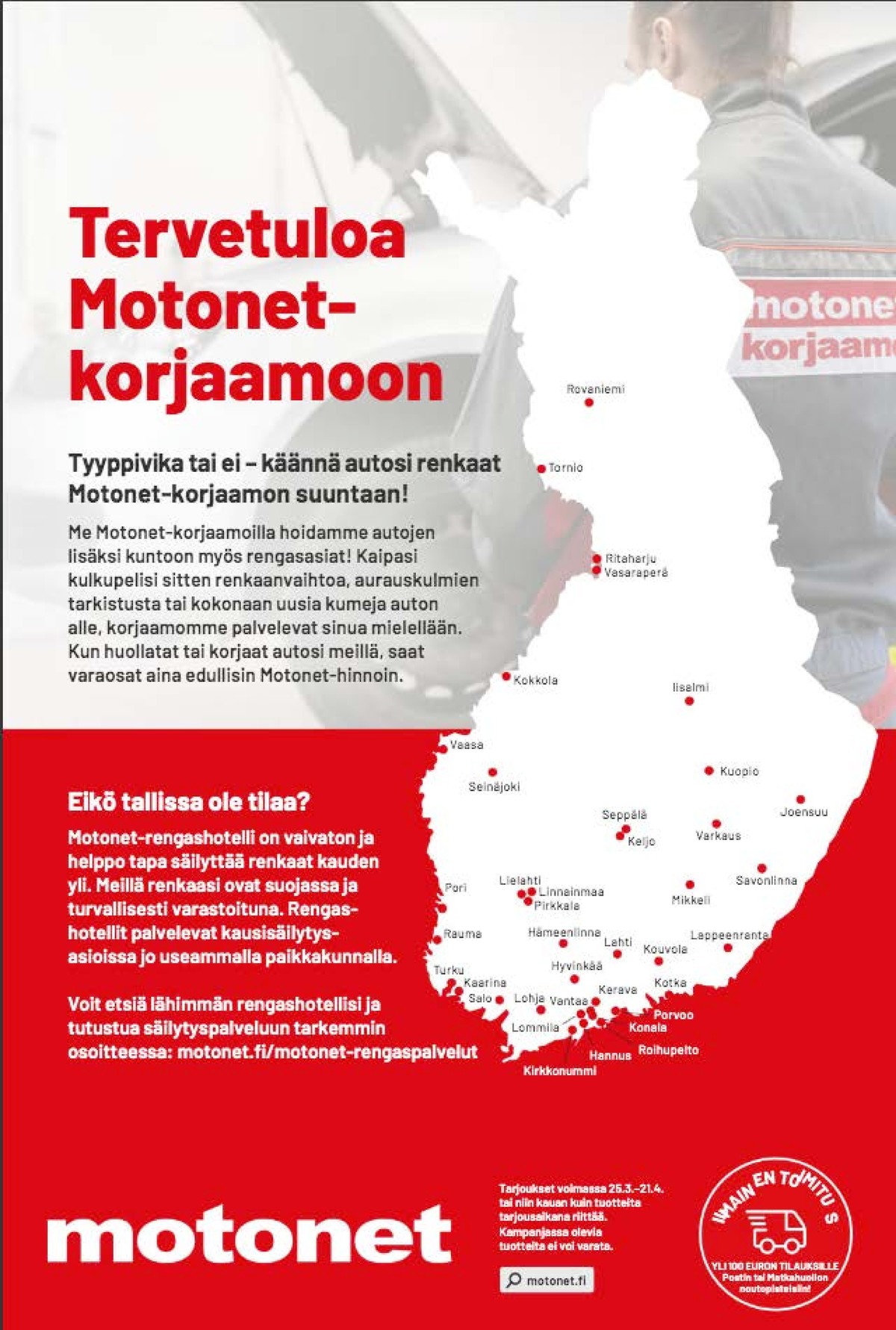 Katso ketjun Motonet tarjouslehti viikolta 15 sivustolla Viikkotarjoukset.fi. Löydät monia hyviä tarjouksia erilaisista tuotteista. Lue tarjouslehti täältä! Sivu 16