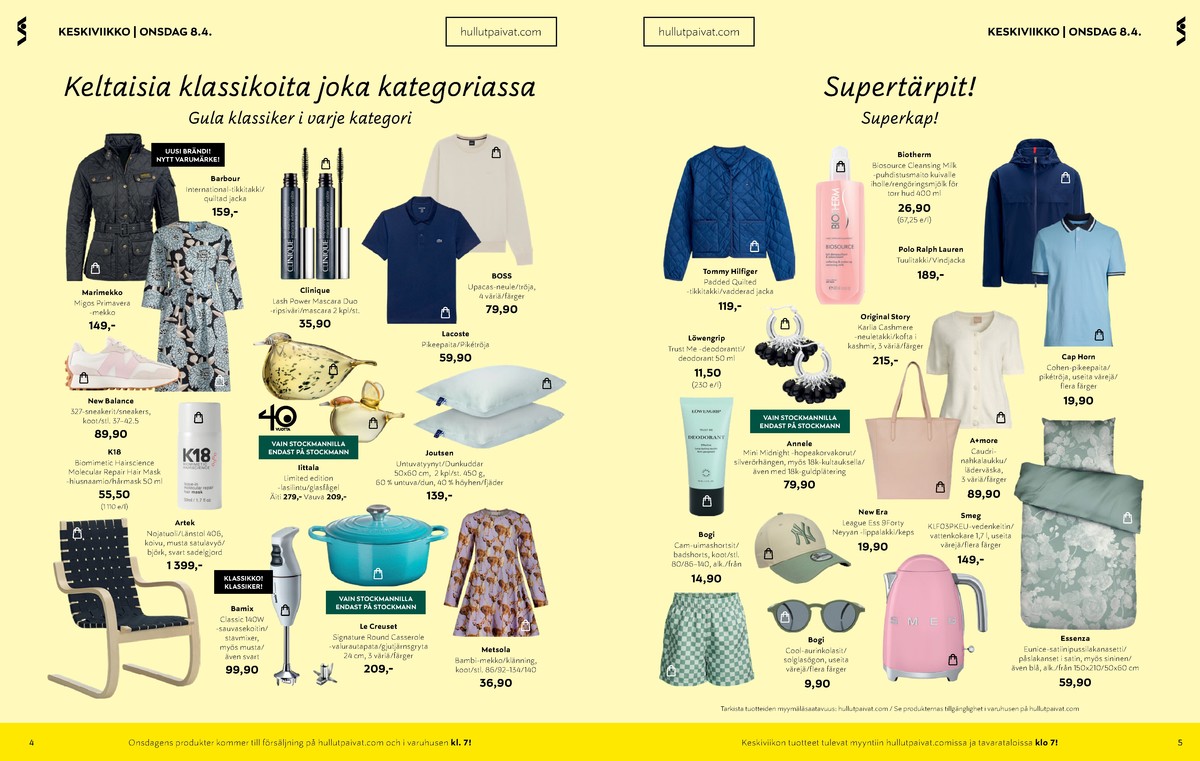 Katso ketjun Stockmann tarjouslehti viikolta 15 sivustolla Viikkotarjoukset.fi. Löydät monia hyviä tarjouksia erilaisista tuotteista, esimerkiksi %product1% tai muista tuotteista. Lue tarjouslehti täältä! Sivu 3