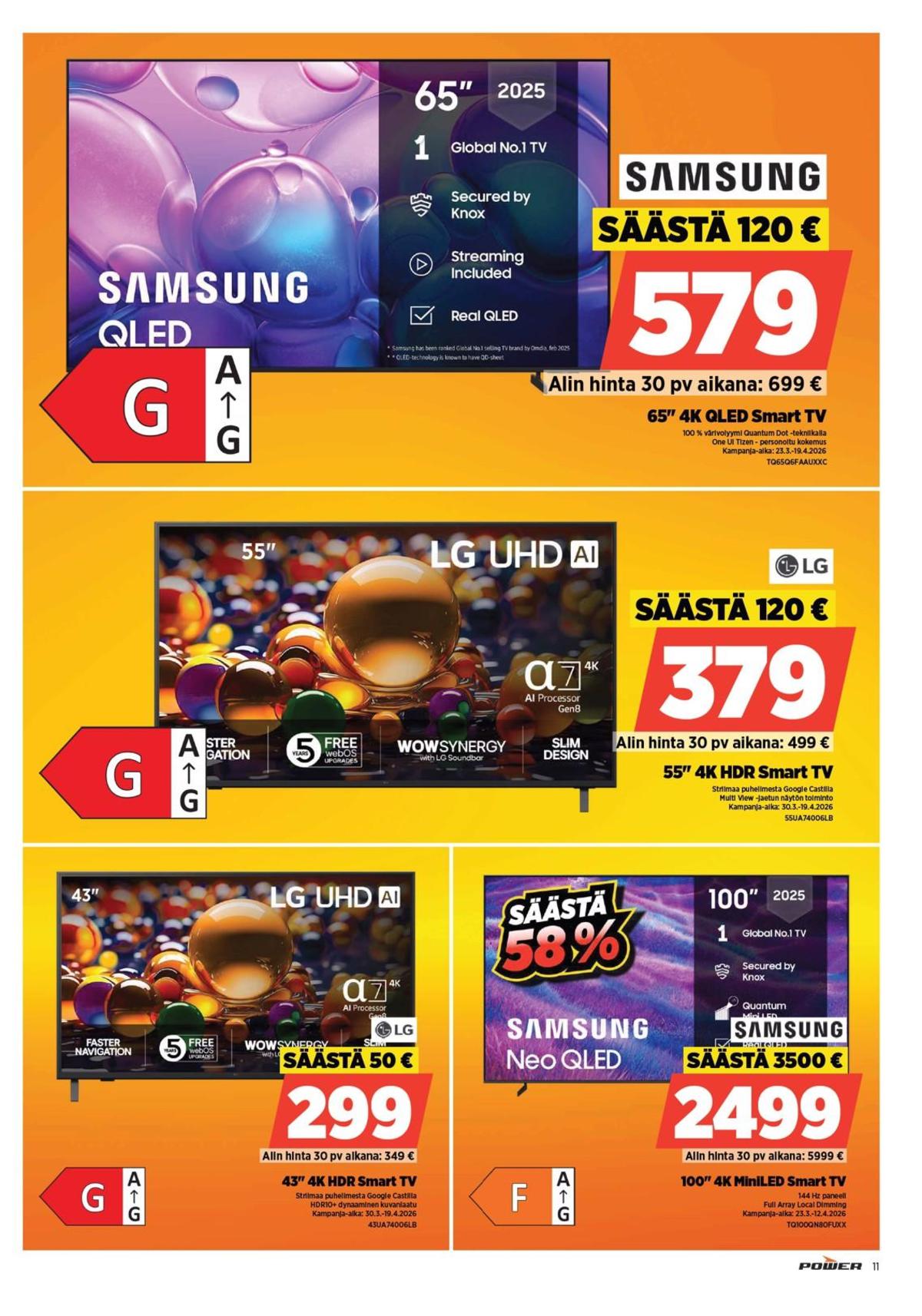 Katso ketjun Power tarjouslehti viikolta 15 sivustolla Viikkotarjoukset.fi. Löydät monia hyviä tarjouksia erilaisista tuotteista. Lue tarjouslehti täältä! Sivu 11