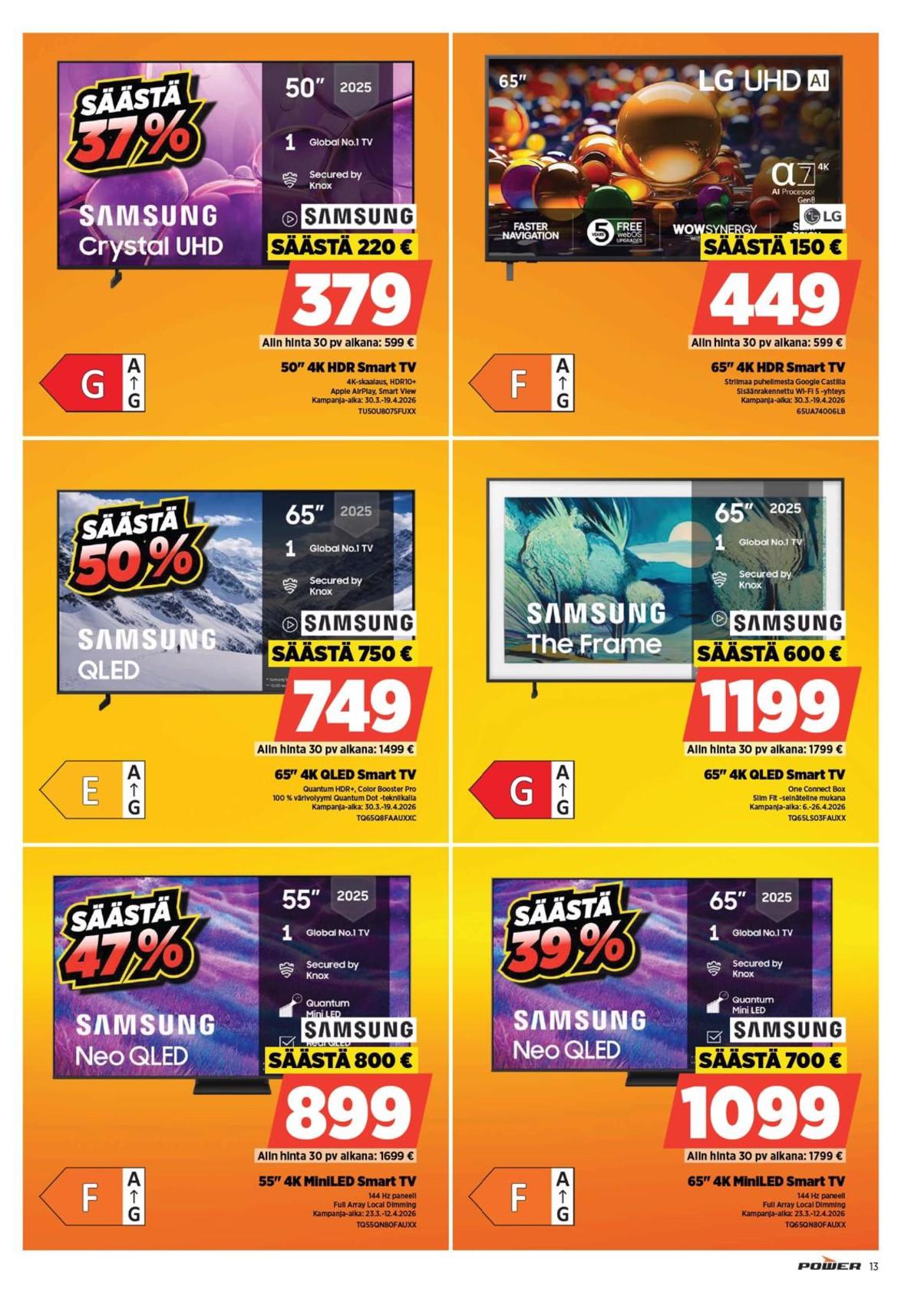 Katso ketjun Power tarjouslehti viikolta 15 sivustolla Viikkotarjoukset.fi. Löydät monia hyviä tarjouksia erilaisista tuotteista. Lue tarjouslehti täältä! Sivu 13