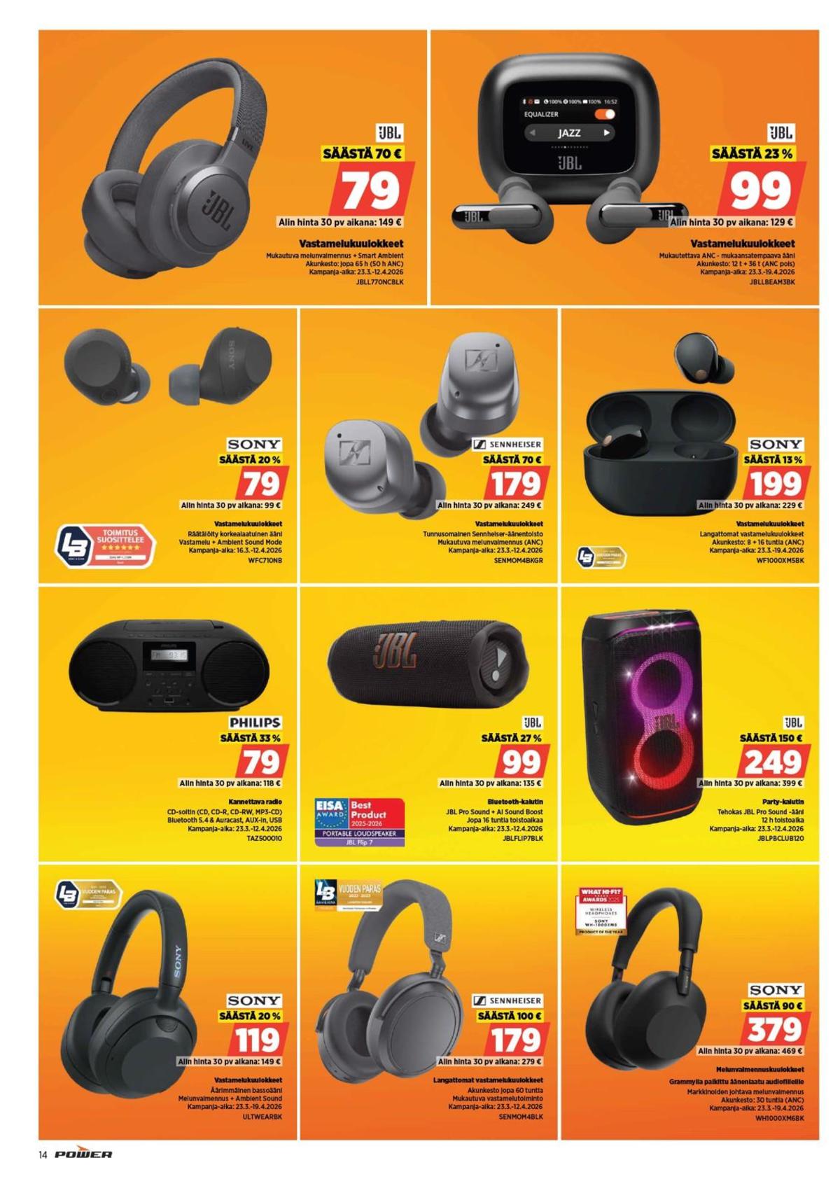 Katso ketjun Power tarjouslehti viikolta 15 sivustolla Viikkotarjoukset.fi. Löydät monia hyviä tarjouksia erilaisista tuotteista. Lue tarjouslehti täältä! Sivu 14