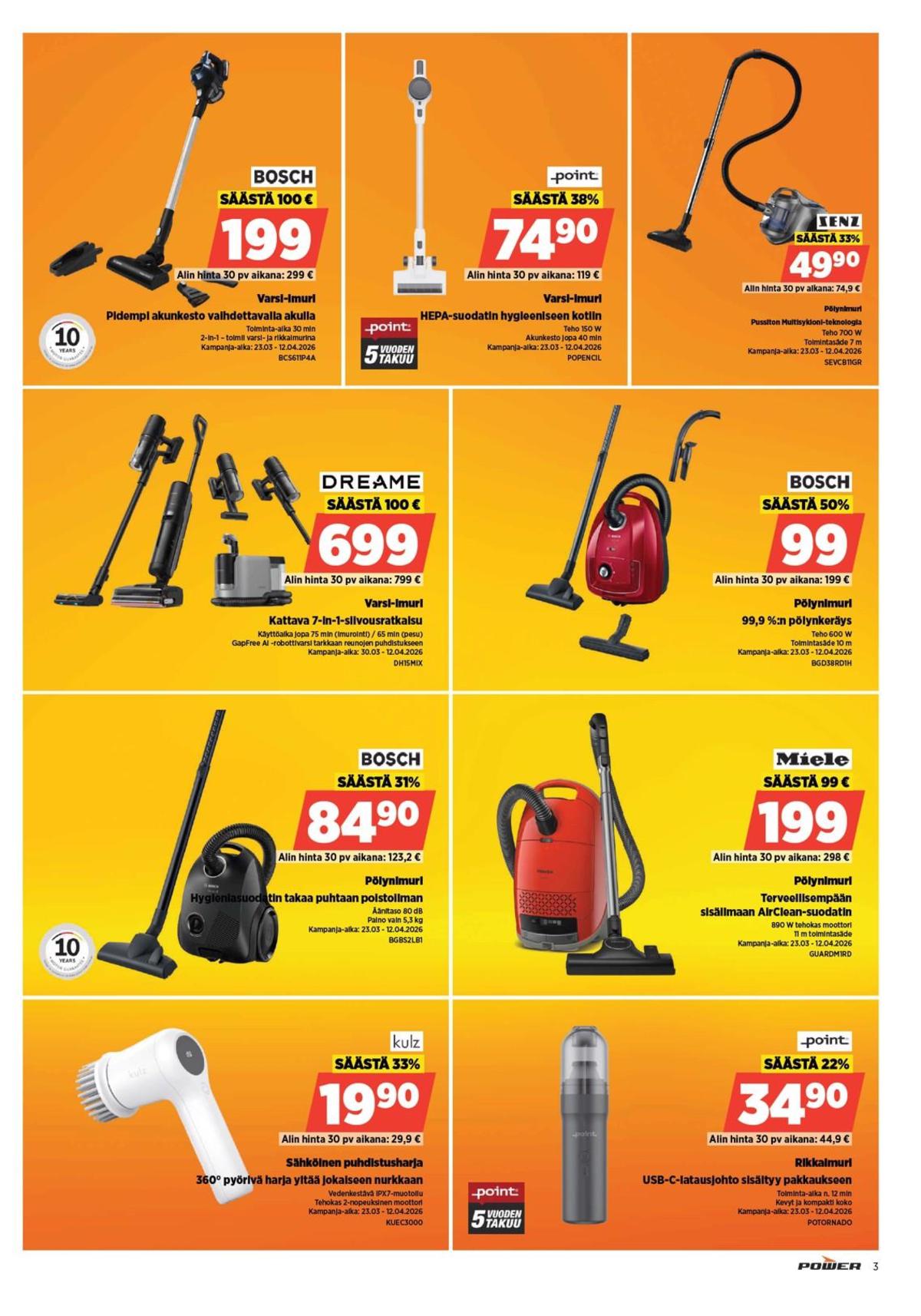 Katso ketjun Power tarjouslehti viikolta 15 sivustolla Viikkotarjoukset.fi. Löydät monia hyviä tarjouksia erilaisista tuotteista. Lue tarjouslehti täältä! Sivu 3