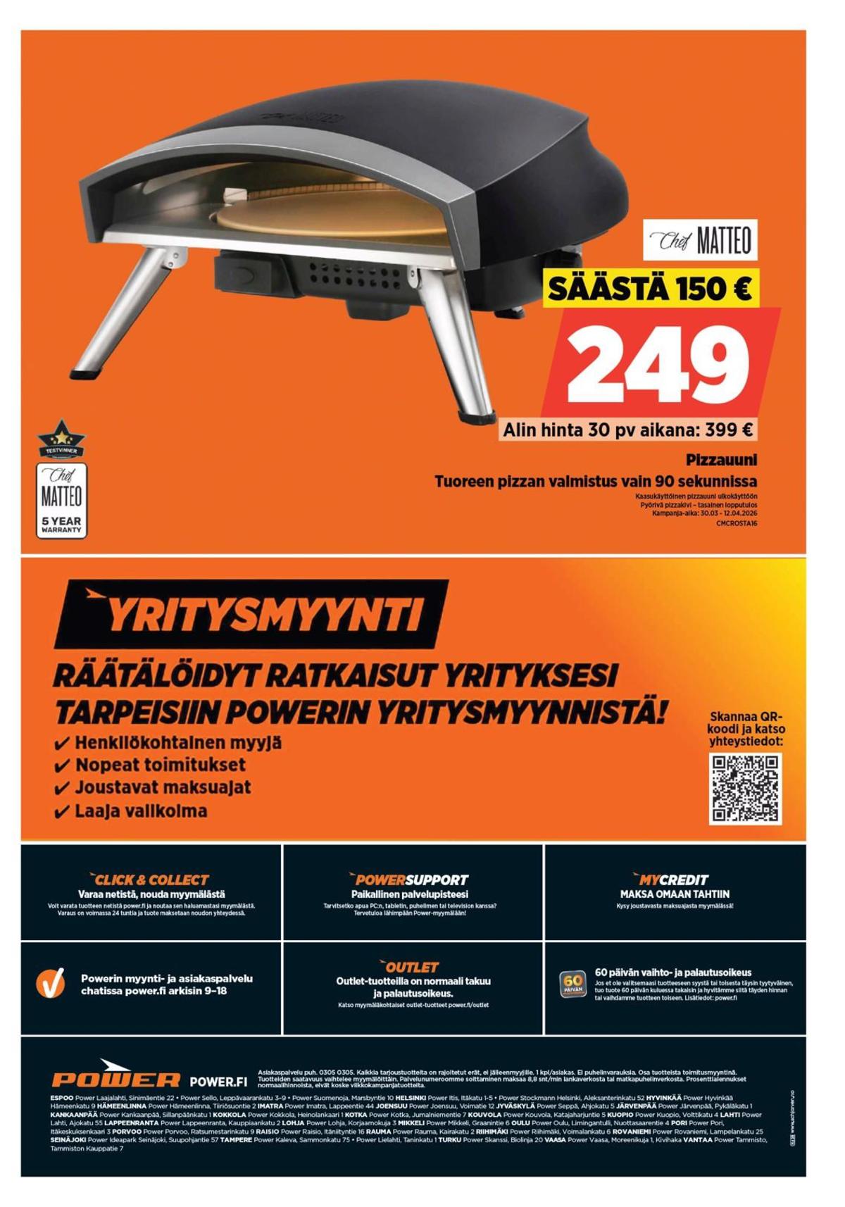 Katso ketjun Power tarjouslehti viikolta 15 sivustolla Viikkotarjoukset.fi. Löydät monia hyviä tarjouksia erilaisista tuotteista. Lue tarjouslehti täältä! Sivu 23