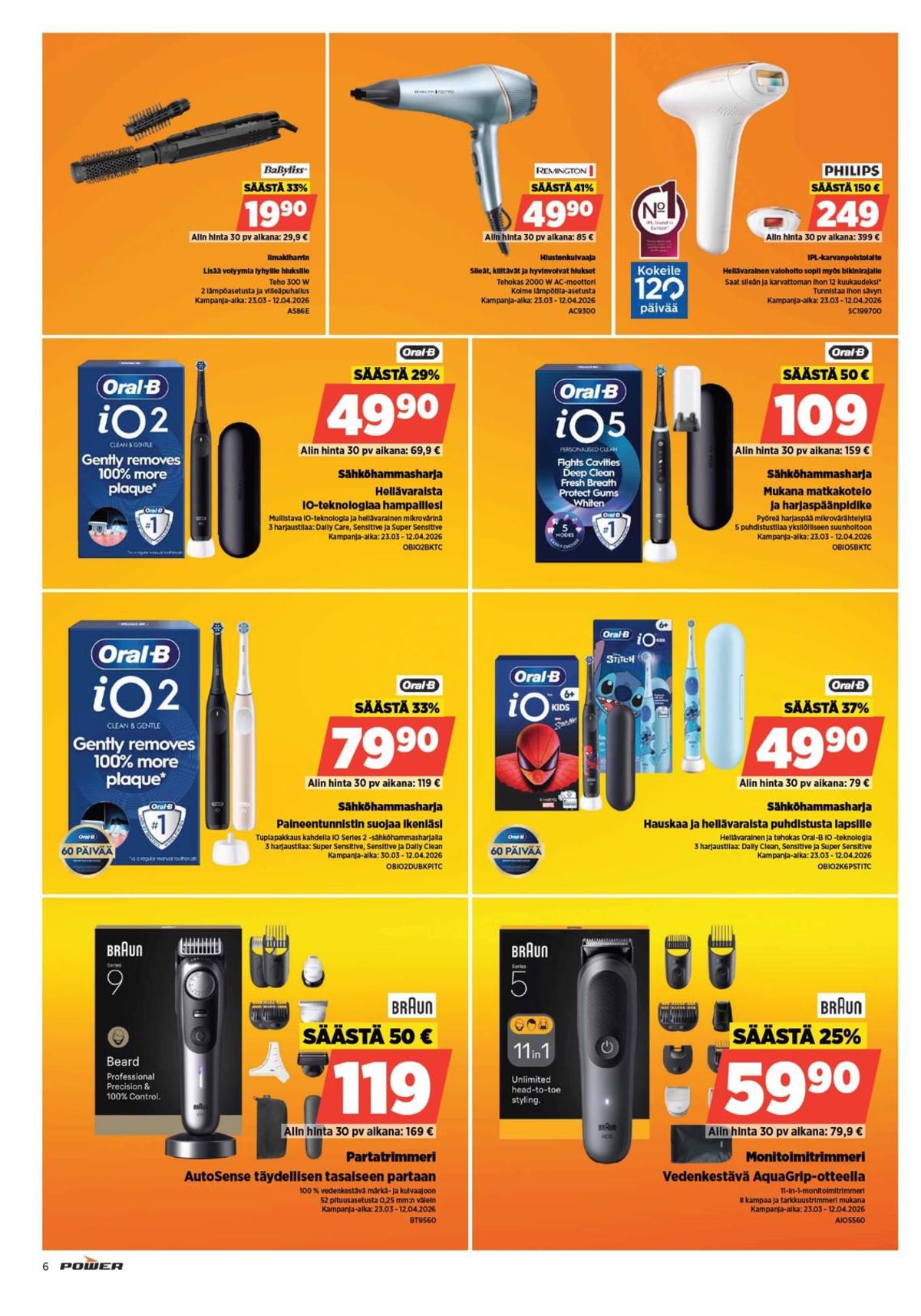 Katso ketjun Power tarjouslehti viikolta 15 sivustolla Viikkotarjoukset.fi. Löydät monia hyviä tarjouksia erilaisista tuotteista. Lue tarjouslehti täältä! Sivu 6