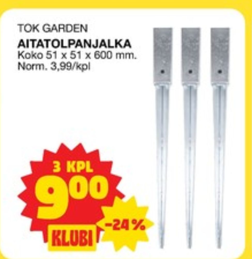 Tarjoukset ja hintavertailu haulla TOK Garden, , Aitatolpan jalat 0.000 kpl 3 kappale €9.00