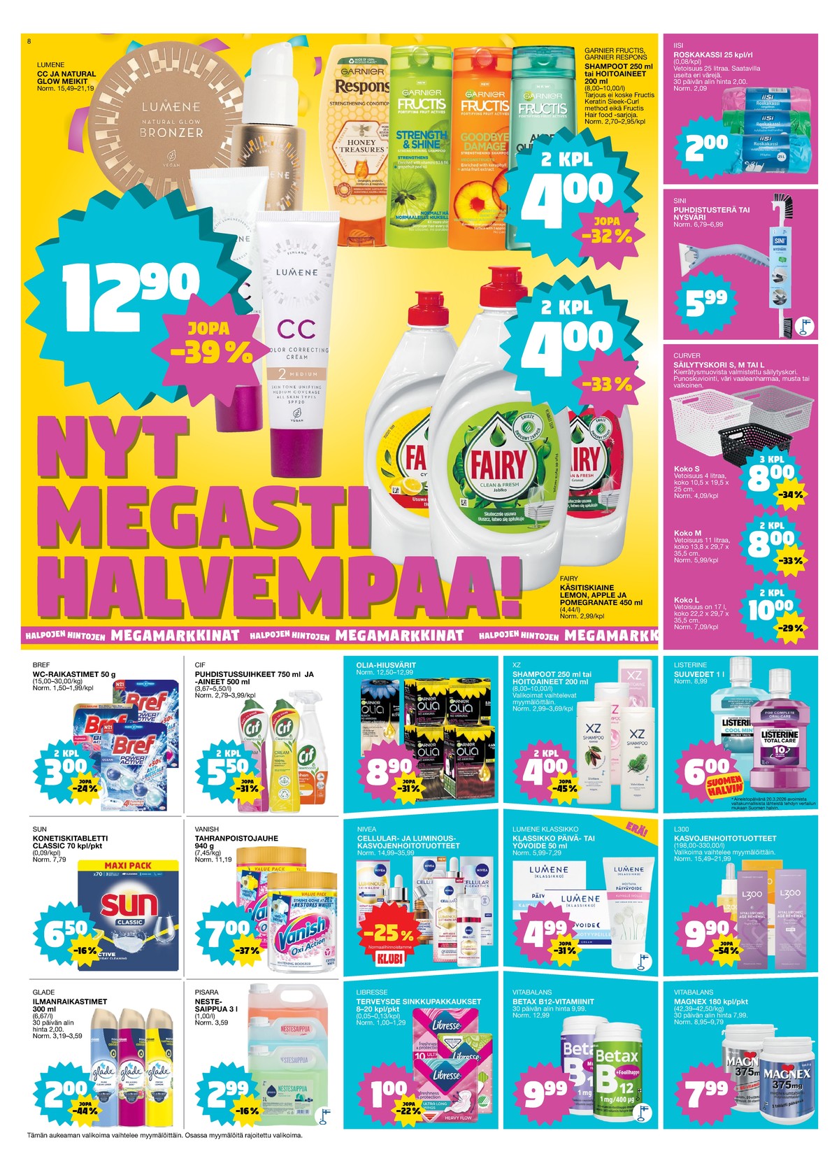 Katso ketjun Tokmanni tarjouslehti viikolta 15 sivustolla Viikkotarjoukset.fi. Löydät monia hyviä tarjouksia erilaisista tuotteista. Lue tarjouslehti täältä! Sivu 8