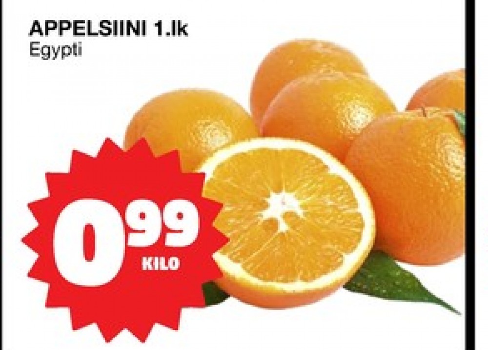 Tarjoukset ja hintavertailu haulla ei määritelty, , Appelsiinit 1.000 kg 1 paketti(a) €0.99