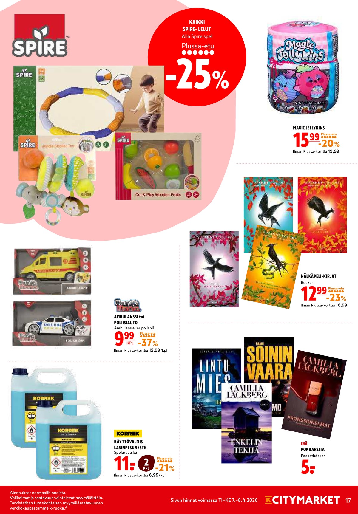 Katso ketjun K-Citymarket tarjouslehti viikolta 15 sivustolla Viikkotarjoukset.fi. Löydät monia hyviä tarjouksia erilaisista tuotteista. Lue tarjouslehti täältä! Sivu 17