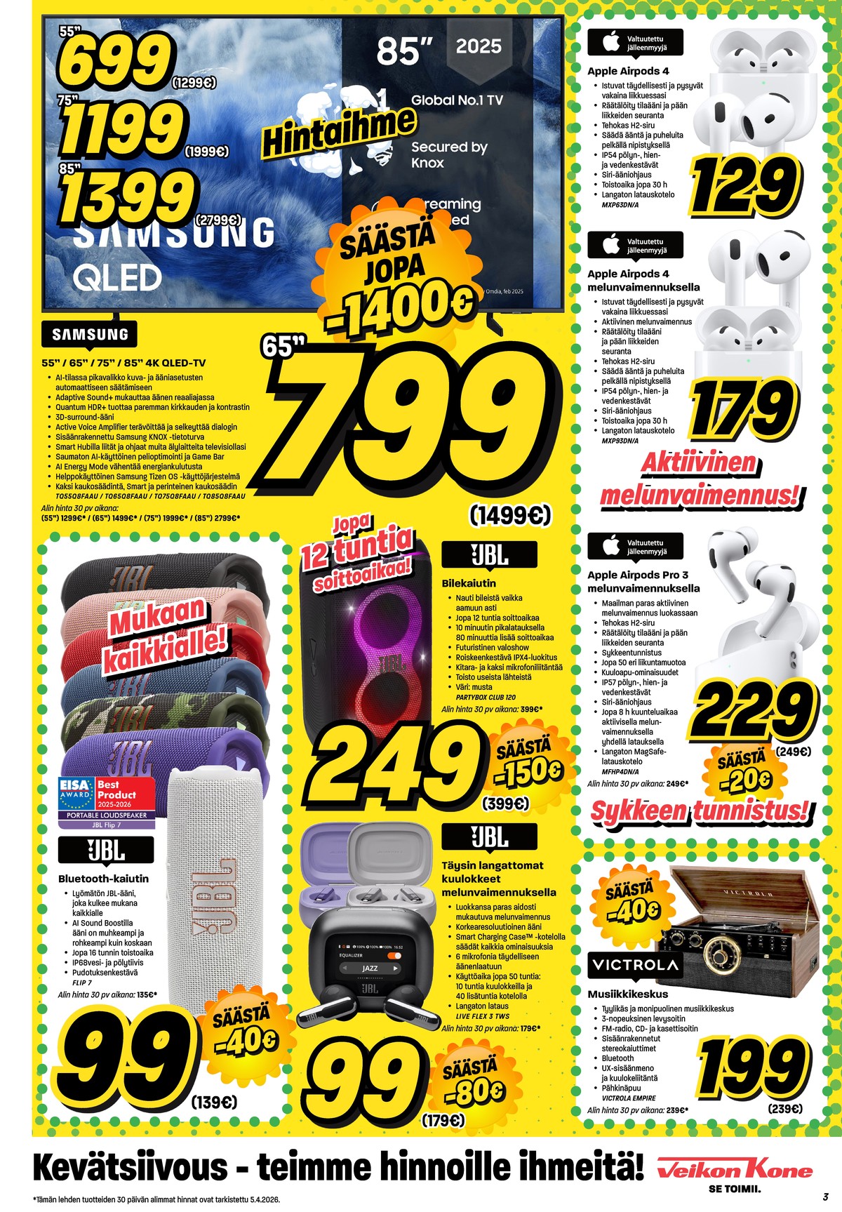 Katso ketjun Veikon Kone tarjouslehti viikolta 15 sivustolla Viikkotarjoukset.fi. Löydät monia hyviä tarjouksia erilaisista tuotteista. Lue tarjouslehti täältä! Sivu 3