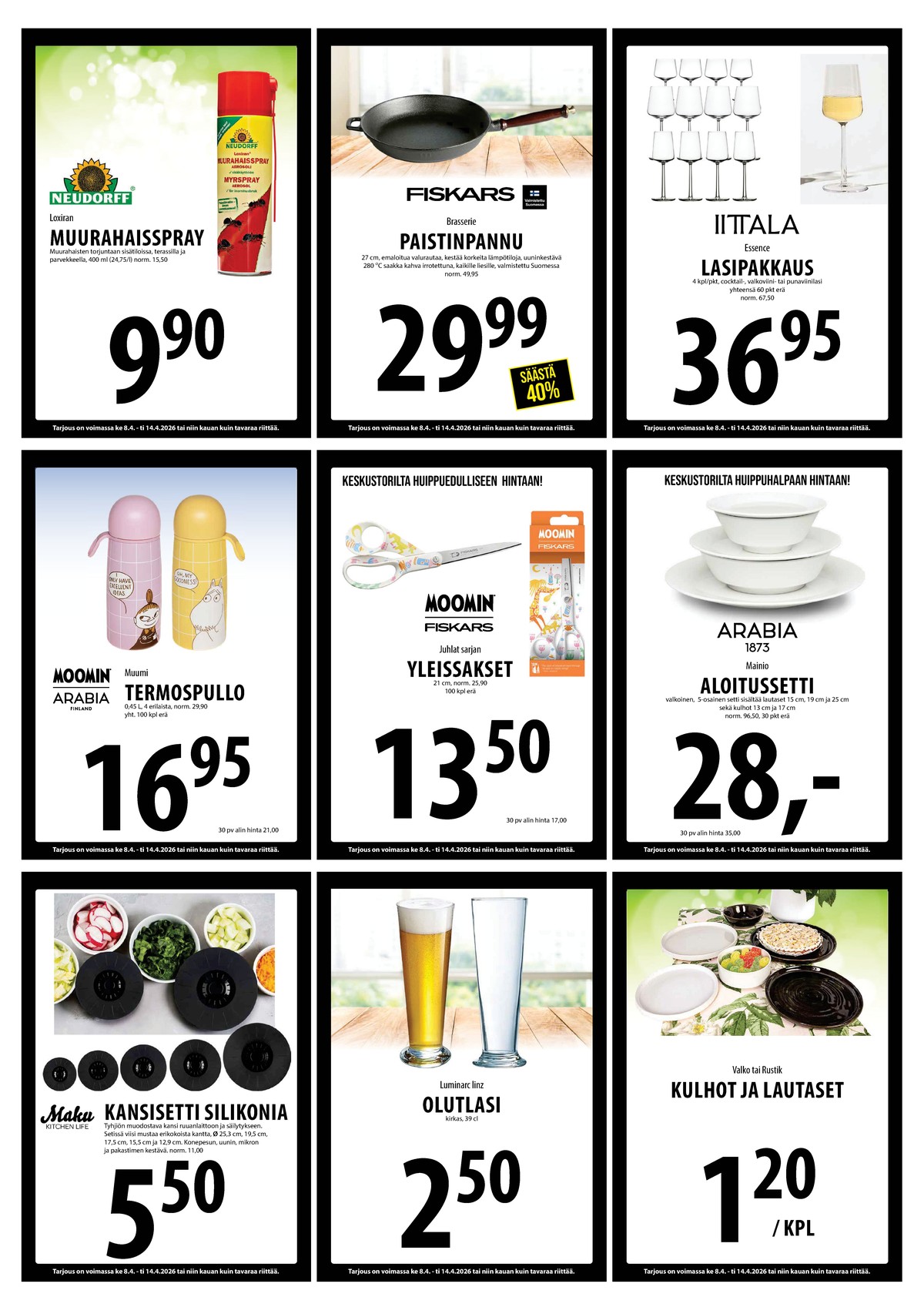 Katso ketjun Keskinen tarjouslehti viikolta 15 sivustolla Viikkotarjoukset.fi. Löydät monia hyviä tarjouksia erilaisista tuotteista. Lue tarjouslehti täältä! Sivu 14