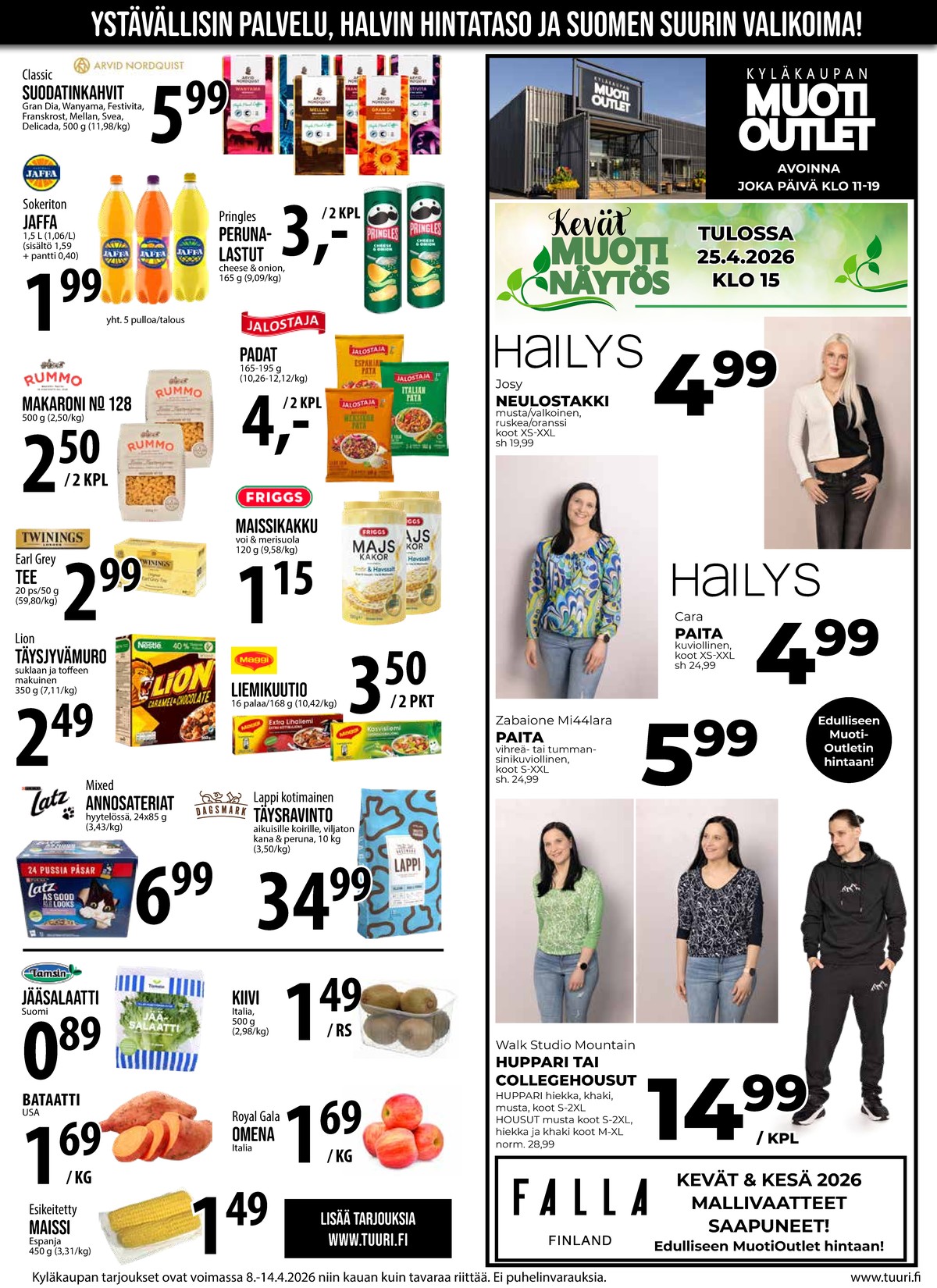 Katso ketjun Keskinen tarjouslehti viikolta 15 sivustolla Viikkotarjoukset.fi. Löydät monia hyviä tarjouksia erilaisista tuotteista, esimerkiksi %product1% tai muista tuotteista. Lue tarjouslehti täältä! Sivu 8