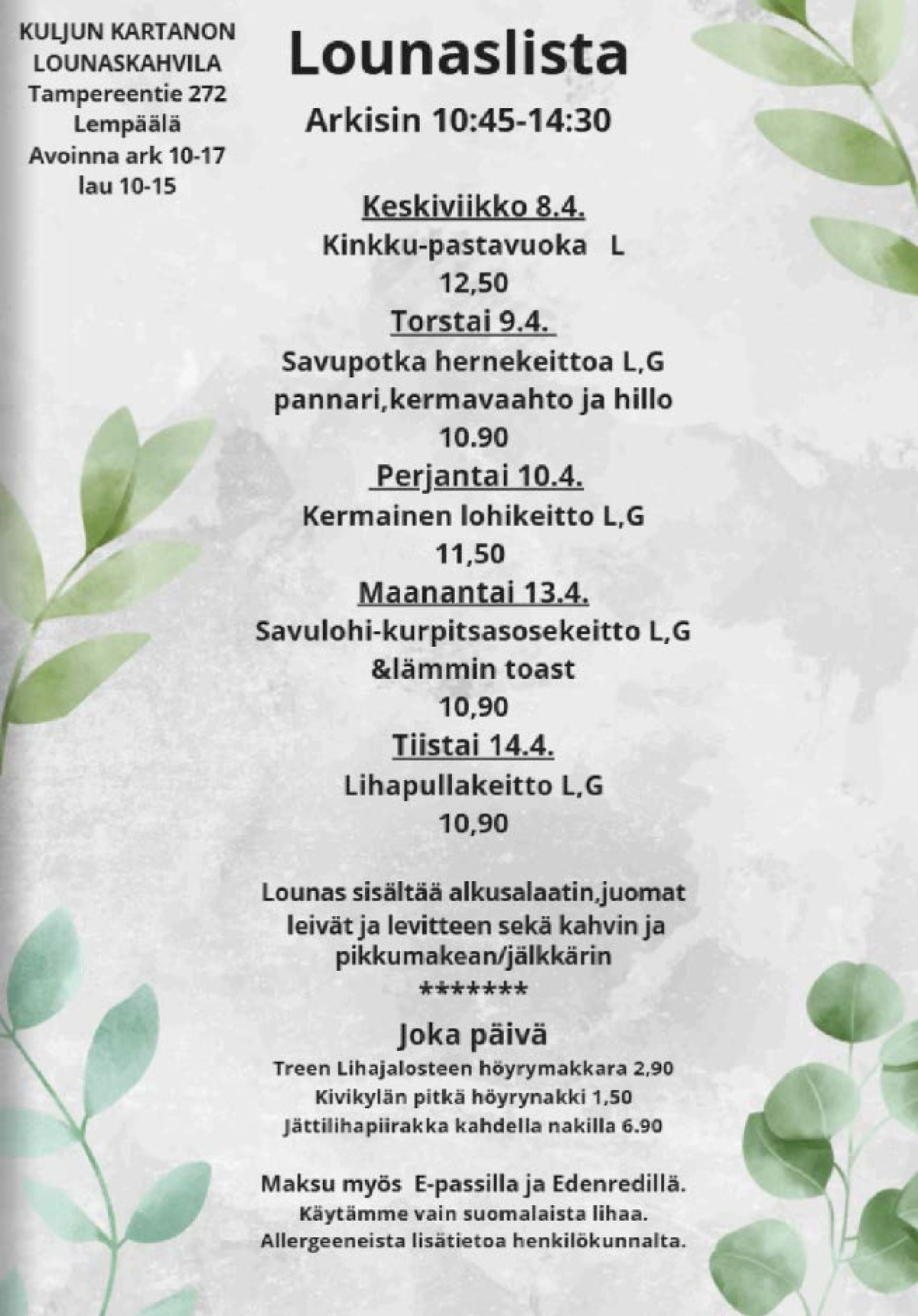 Katso ketjun Hintakaari tarjouslehti viikolta 15 sivustolla Viikkotarjoukset.fi. Löydät monia hyviä tarjouksia erilaisista tuotteista. Lue tarjouslehti täältä! Sivu 12