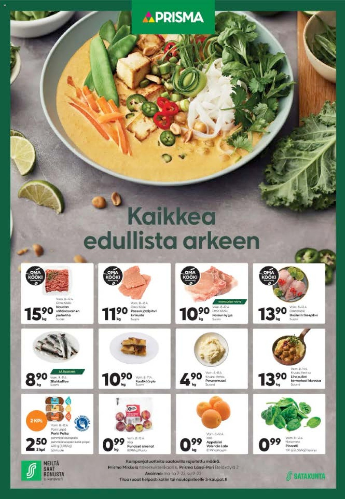 Katso ketjun Prisma region tarjouslehti viikolta 15 sivustolla Viikkotarjoukset.fi. Löydät monia hyviä tarjouksia erilaisista tuotteista. Lue tarjouslehti täältä! Sivu 1