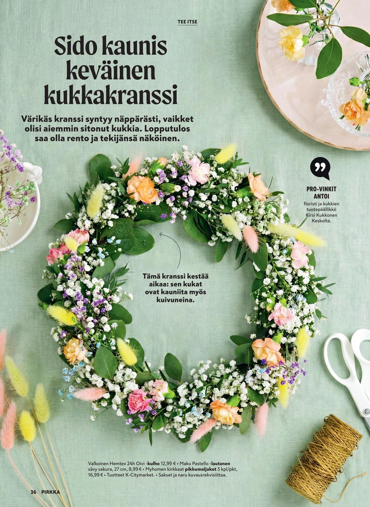 Katso ketjun Pirkka tarjouslehti viikolta 16 sivustolla Viikkotarjoukset.fi. Löydät monia hyviä tarjouksia erilaisista tuotteista. Lue tarjouslehti täältä! Sivu 36