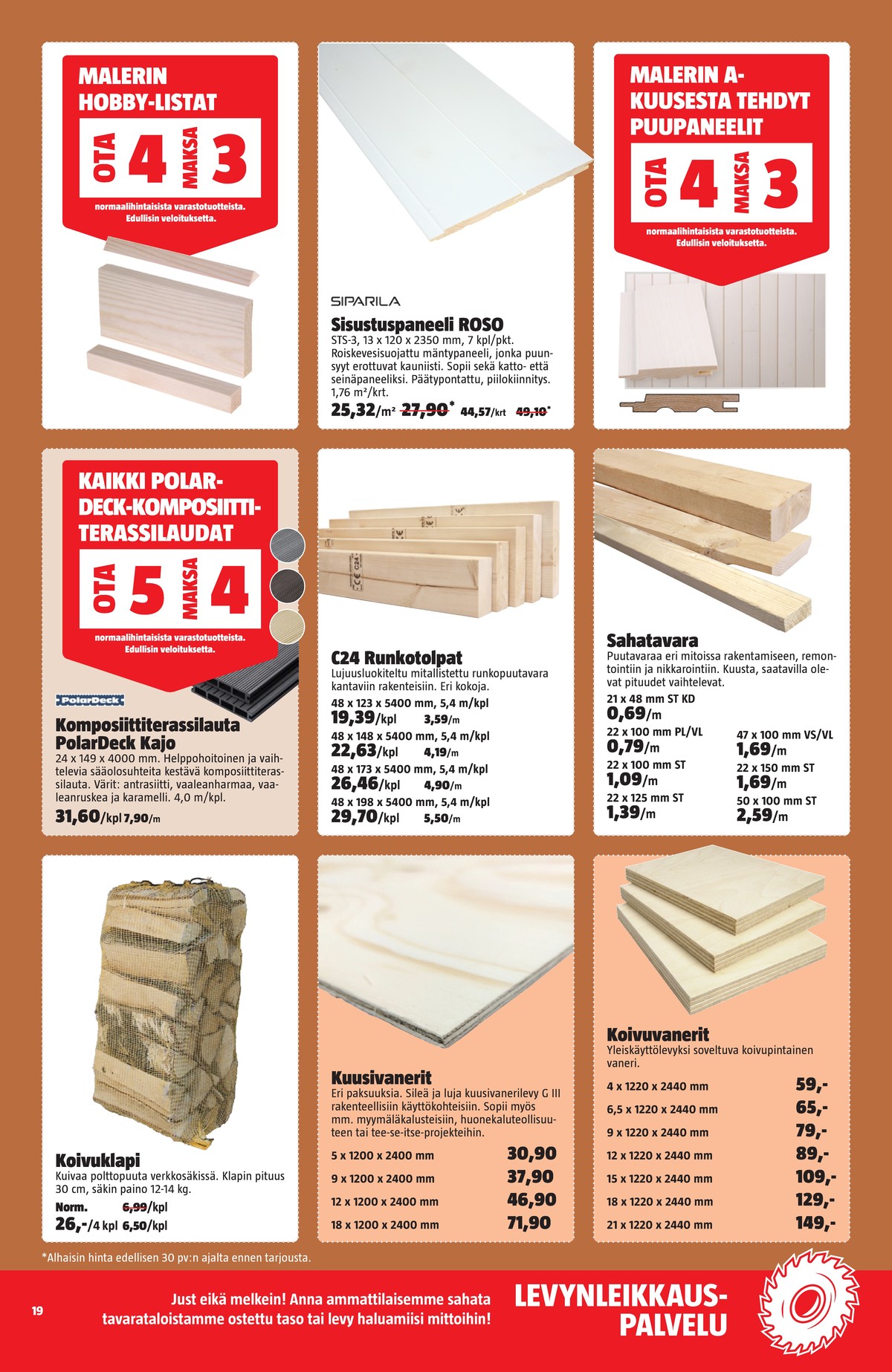 Katso ketjun Bauhaus tarjouslehti viikolta 16 sivustolla Viikkotarjoukset.fi. Löydät monia hyviä tarjouksia erilaisista tuotteista. Lue tarjouslehti täältä! Sivu 19