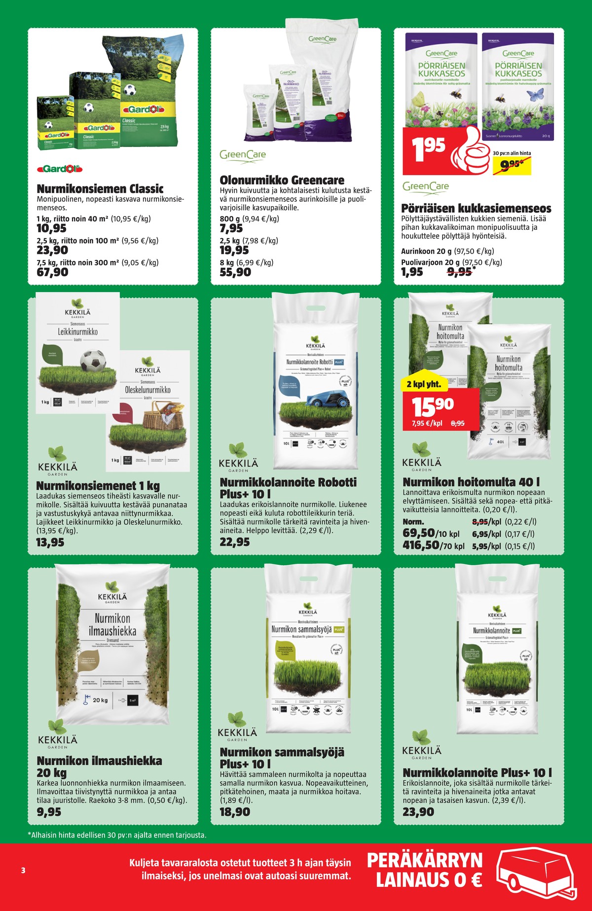 Katso ketjun Bauhaus tarjouslehti viikolta 16 sivustolla Viikkotarjoukset.fi. Löydät monia hyviä tarjouksia erilaisista tuotteista. Lue tarjouslehti täältä! Sivu 3