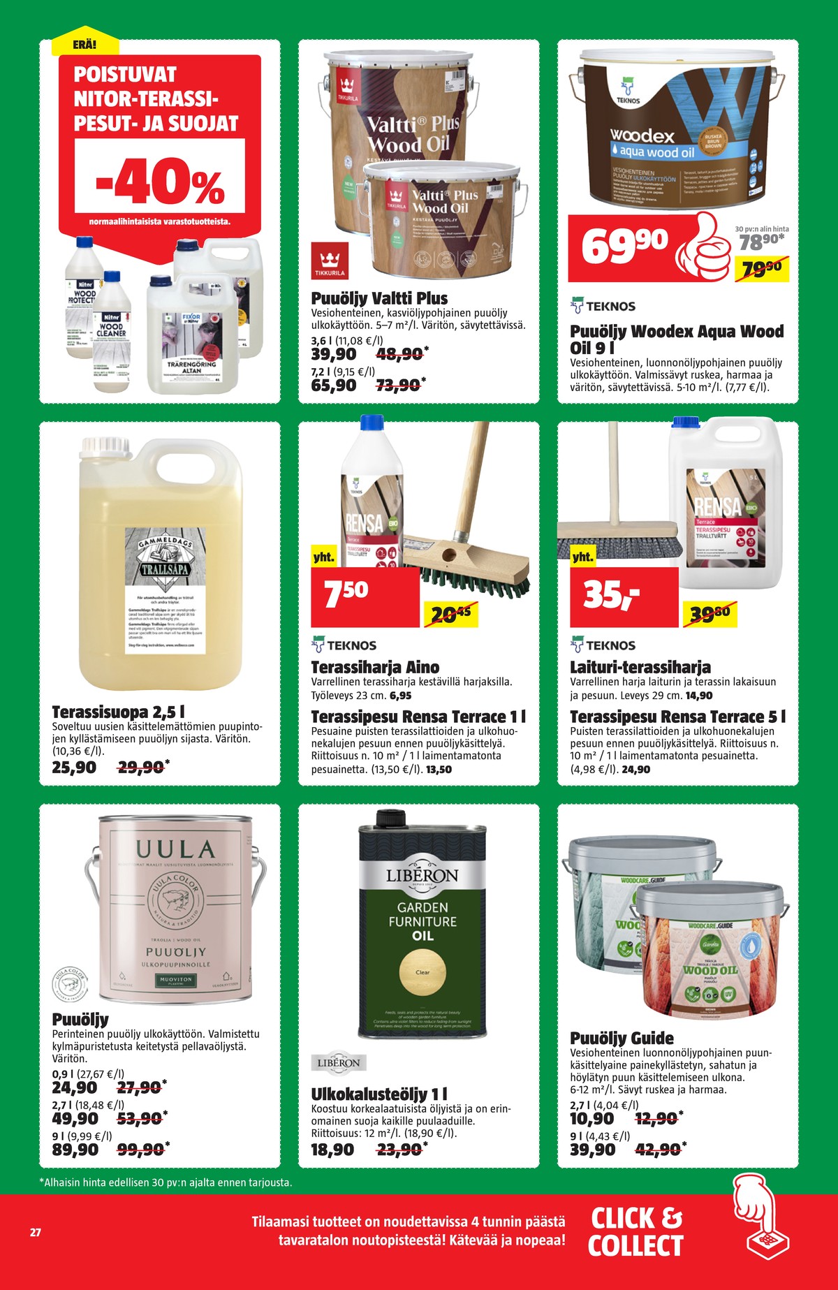 Katso ketjun Bauhaus tarjouslehti viikolta 16 sivustolla Viikkotarjoukset.fi. Löydät monia hyviä tarjouksia erilaisista tuotteista. Lue tarjouslehti täältä! Sivu 27