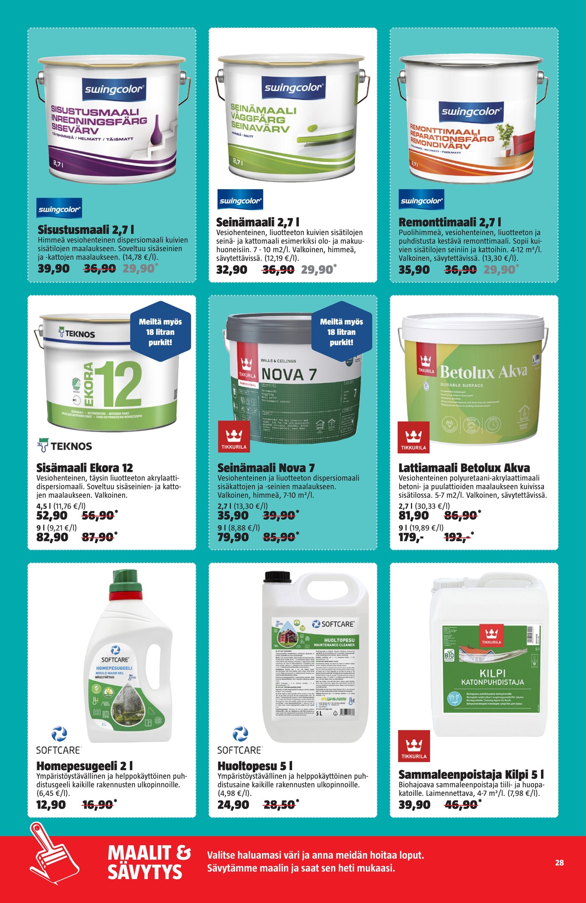 Katso ketjun Bauhaus tarjouslehti viikolta 16 sivustolla Viikkotarjoukset.fi. Löydät monia hyviä tarjouksia erilaisista tuotteista. Lue tarjouslehti täältä! Sivu 28