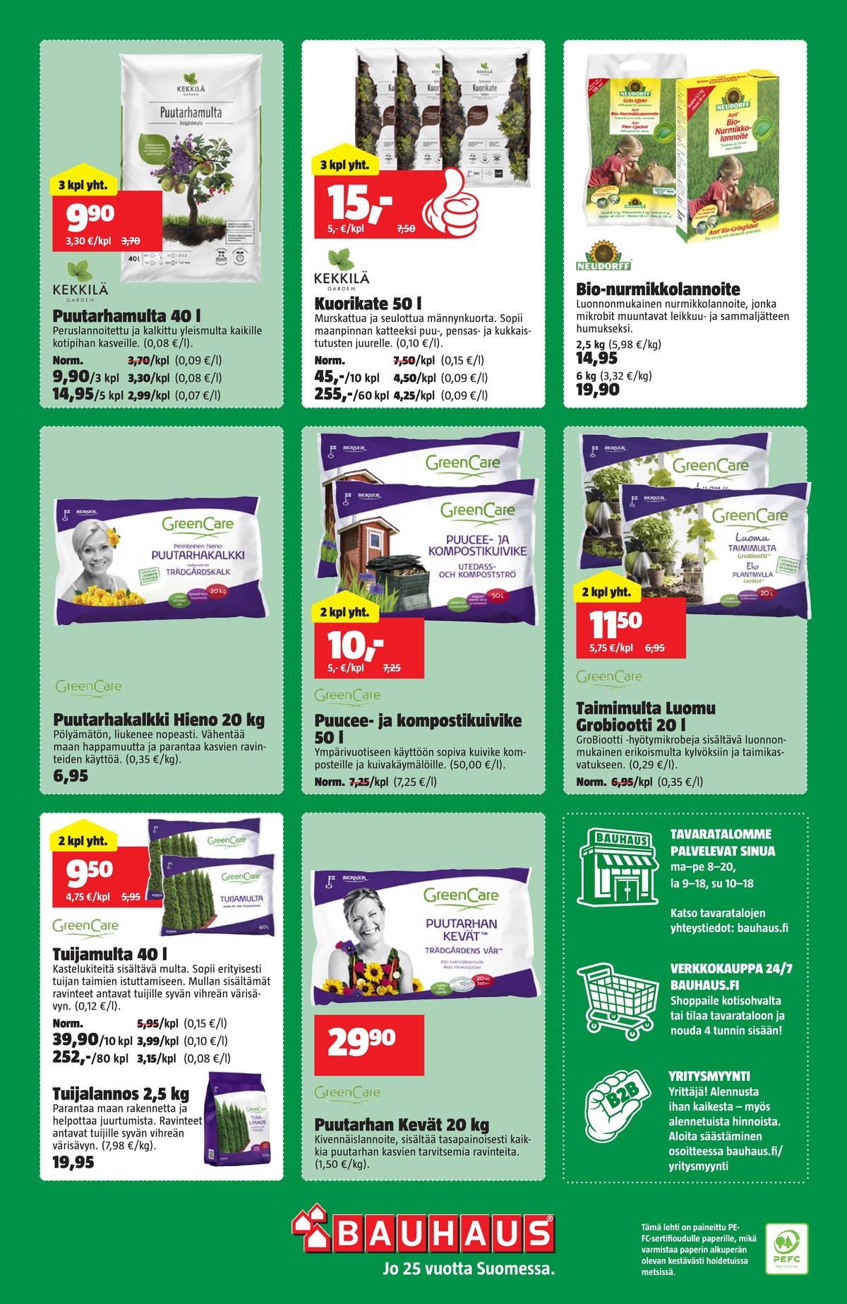 Katso ketjun Bauhaus tarjouslehti viikolta 16 sivustolla Viikkotarjoukset.fi. Löydät monia hyviä tarjouksia erilaisista tuotteista. Lue tarjouslehti täältä! Sivu 32