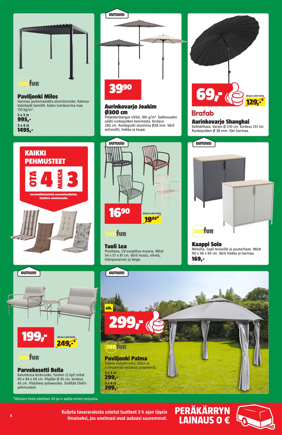 Katso ketjun Bauhaus tarjouslehti viikolta 16 sivustolla Viikkotarjoukset.fi. Löydät monia hyviä tarjouksia erilaisista tuotteista. Lue tarjouslehti täältä! Sivu 5