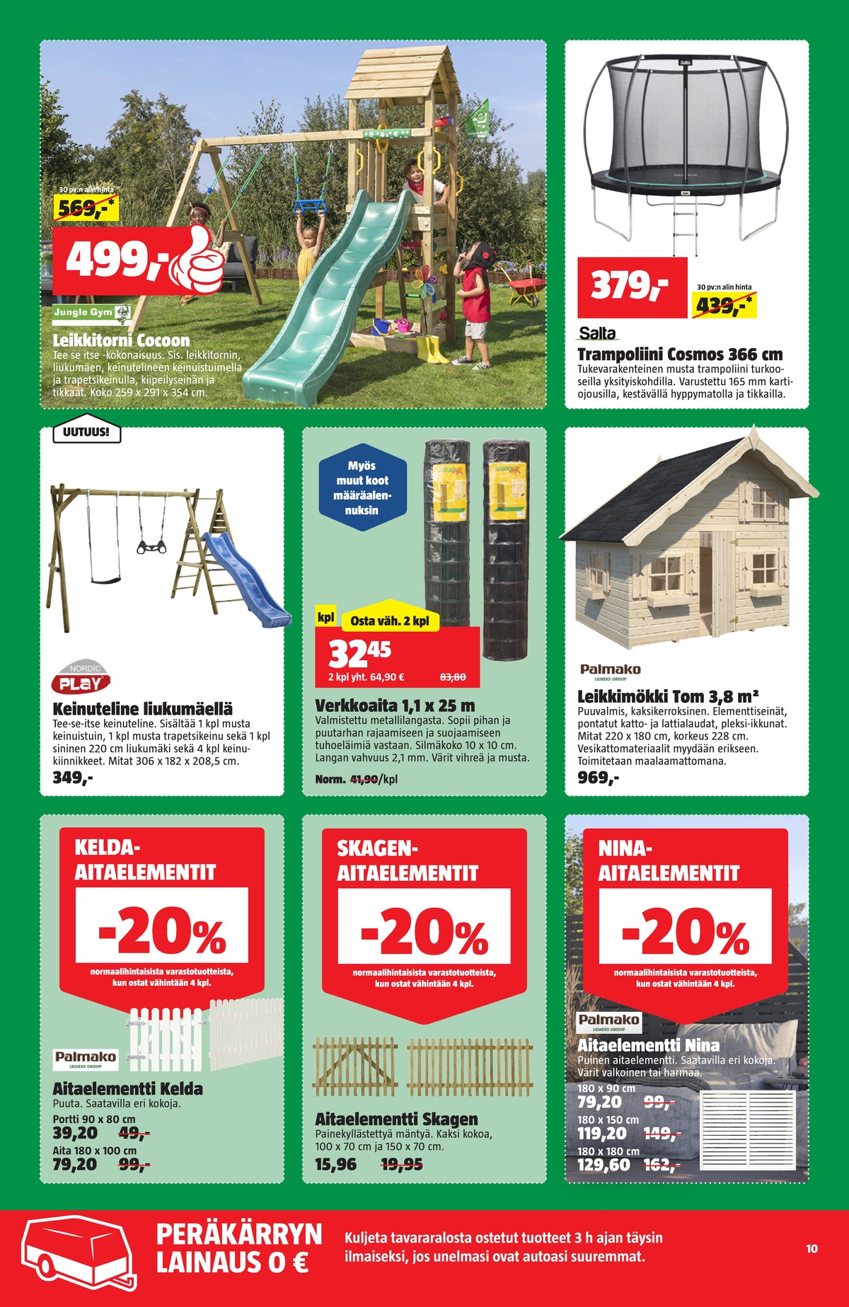 Katso ketjun Bauhaus tarjouslehti viikolta 16 sivustolla Viikkotarjoukset.fi. Löydät monia hyviä tarjouksia erilaisista tuotteista. Lue tarjouslehti täältä! Sivu 10