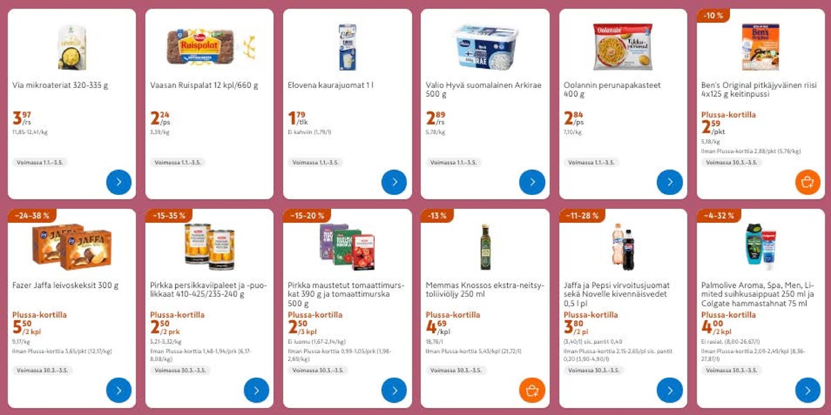 Katso ketjun K-Market tarjouslehti viikolta 16 sivustolla Viikkotarjoukset.fi. Löydät monia hyviä tarjouksia erilaisista tuotteista. Lue tarjouslehti täältä! Sivu 3