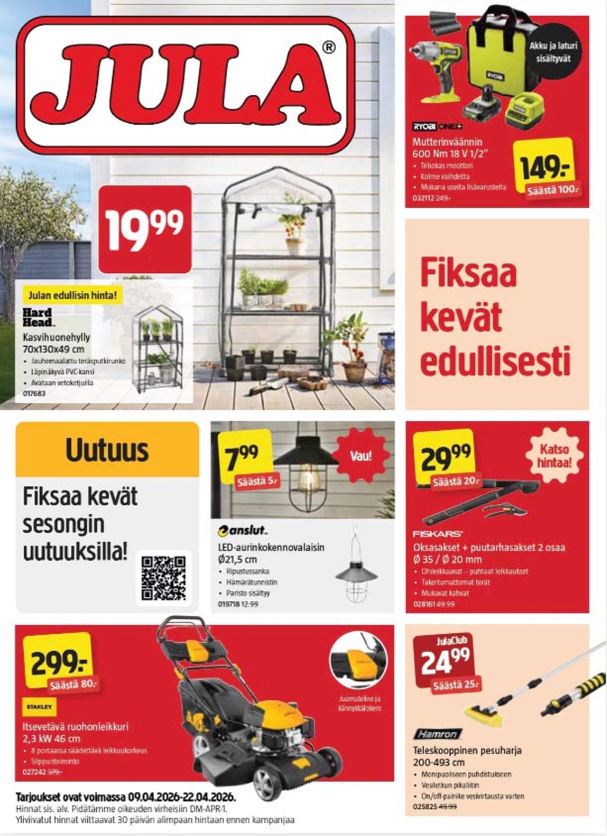 Katso ketjun Jula tarjouslehti viikolta 16 sivustolla Viikkotarjoukset.fi. Löydät monia hyviä tarjouksia erilaisista tuotteista. Lue tarjouslehti täältä! Sivu 1