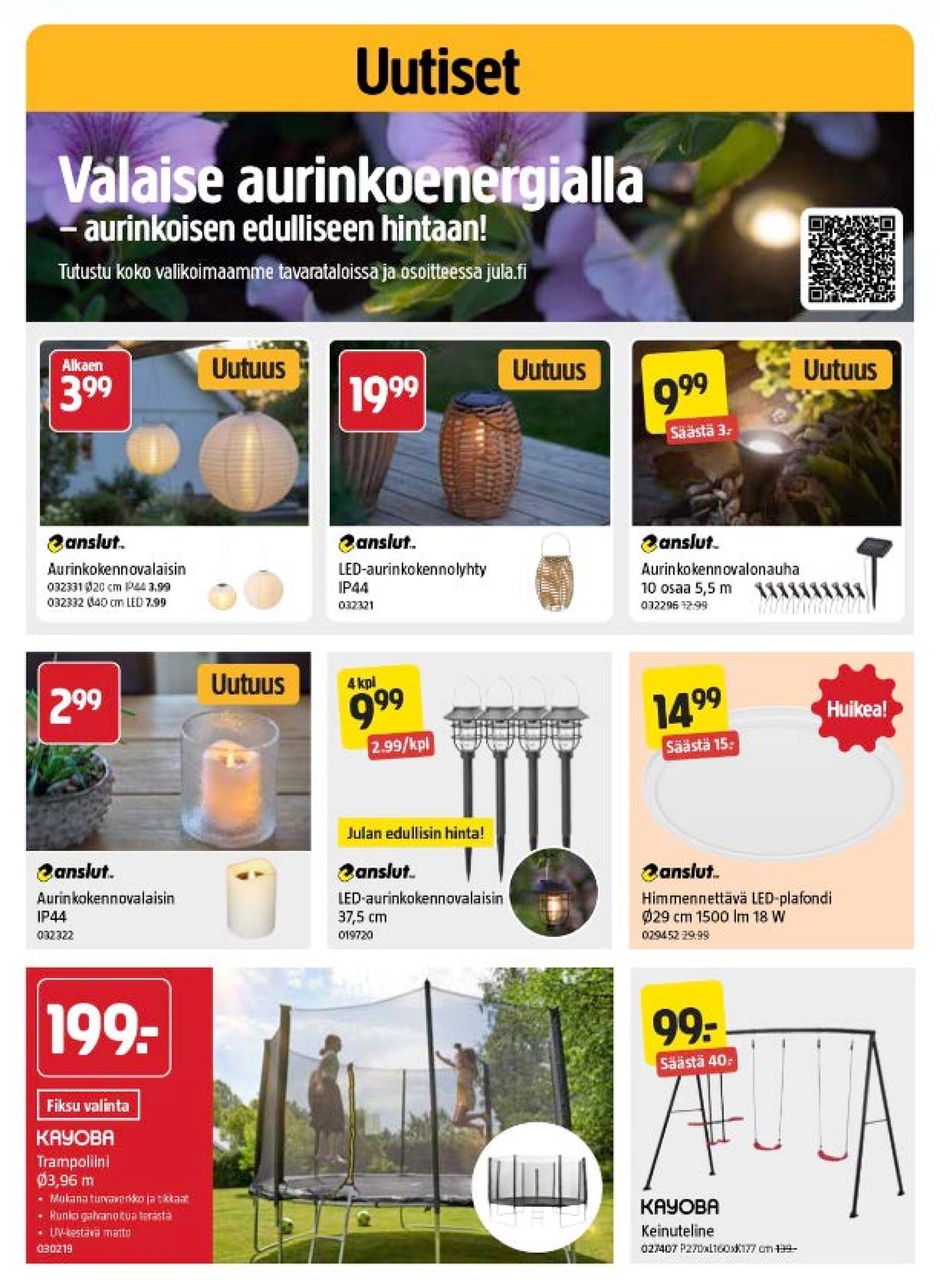 Katso ketjun Jula tarjouslehti viikolta 16 sivustolla Viikkotarjoukset.fi. Löydät monia hyviä tarjouksia erilaisista tuotteista. Lue tarjouslehti täältä! Sivu 7