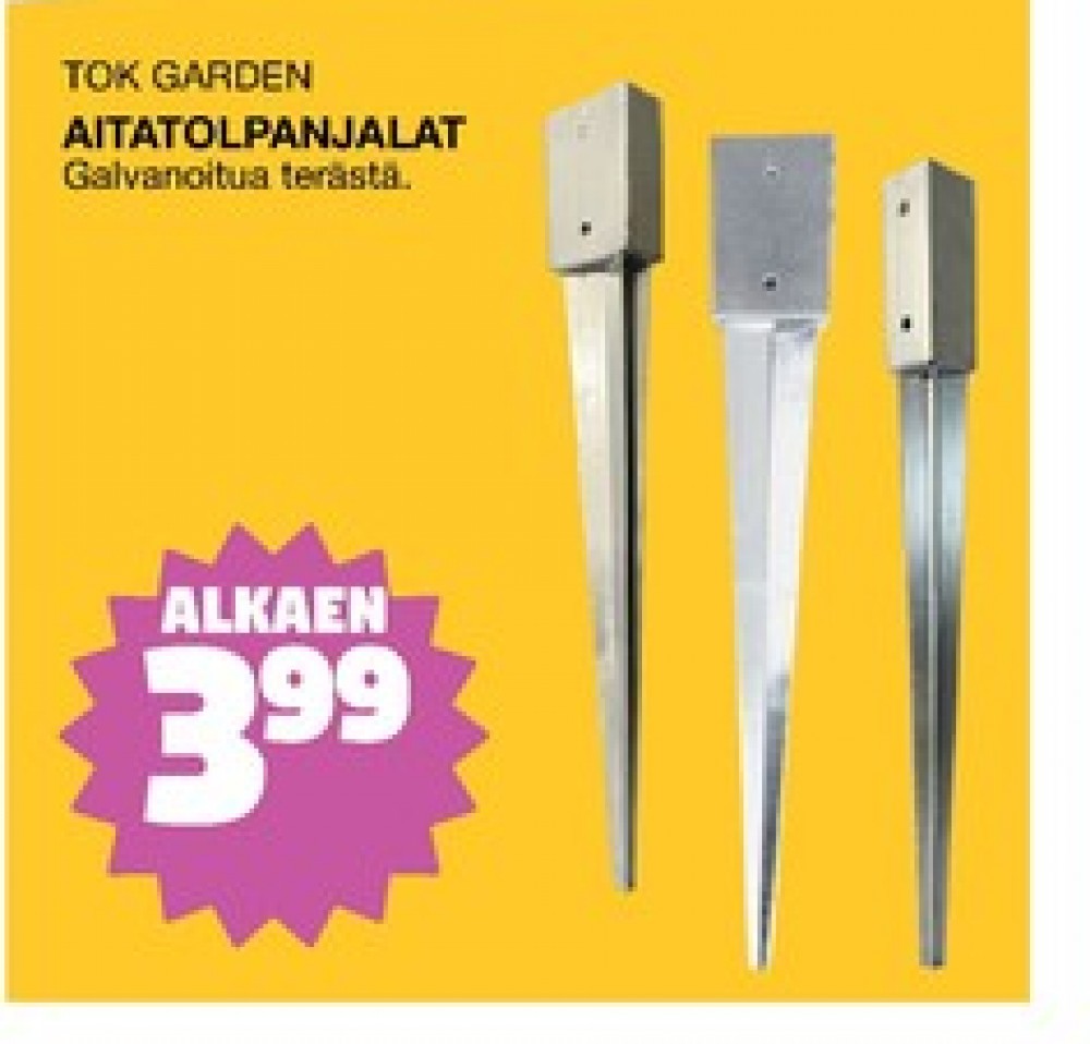 Tarjoukset ja hintavertailu haulla TOK Garden, , Aitatolpan jalat 0.000 kpl 1 kappale €3.99