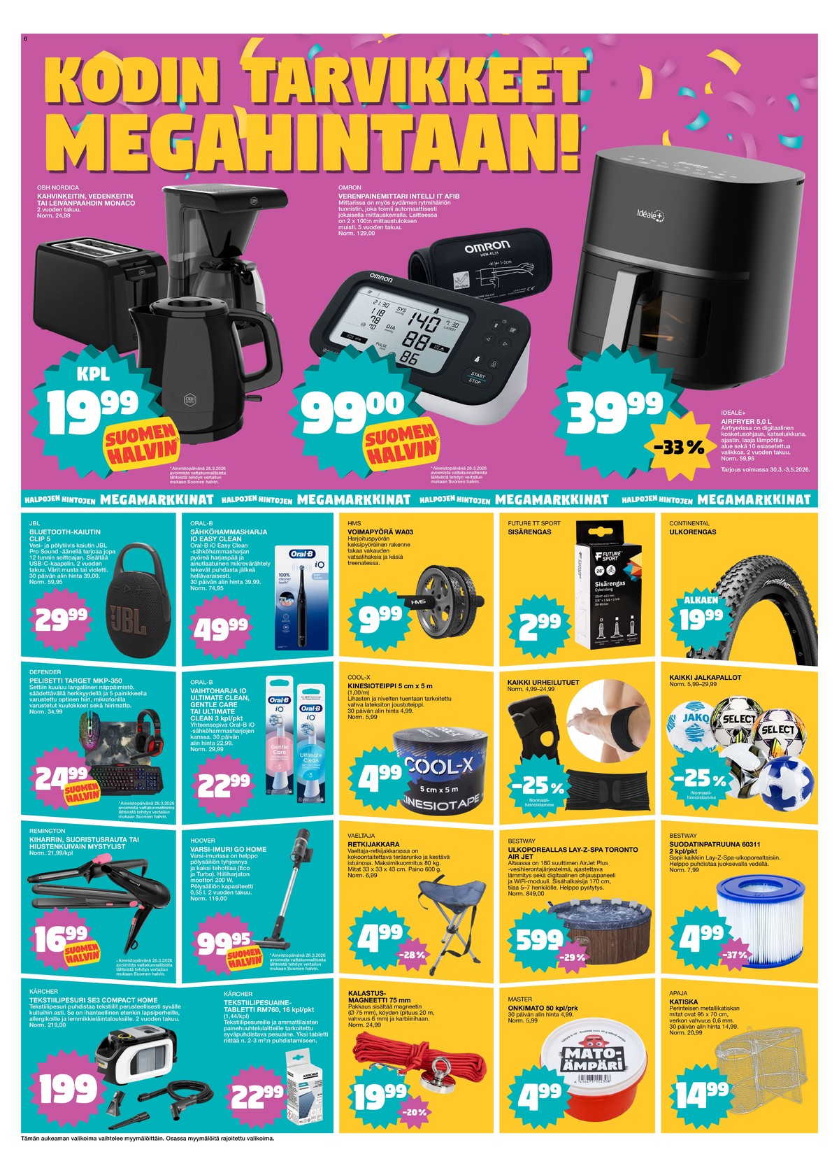 Katso ketjun Tokmanni tarjouslehti viikolta 16 sivustolla Viikkotarjoukset.fi. Löydät monia hyviä tarjouksia erilaisista tuotteista. Lue tarjouslehti täältä! Sivu 6