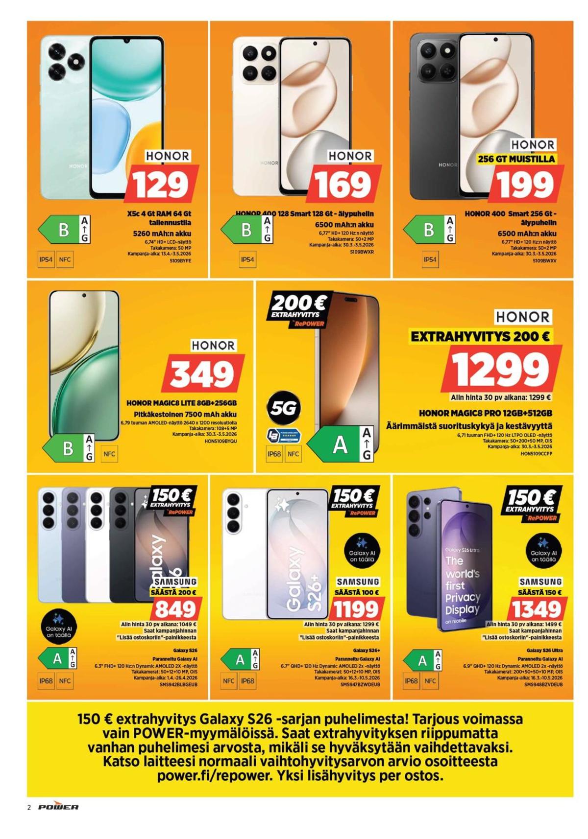 Katso ketjun Power tarjouslehti viikolta 16 sivustolla Viikkotarjoukset.fi. Löydät monia hyviä tarjouksia erilaisista tuotteista. Lue tarjouslehti täältä! Sivu 2
