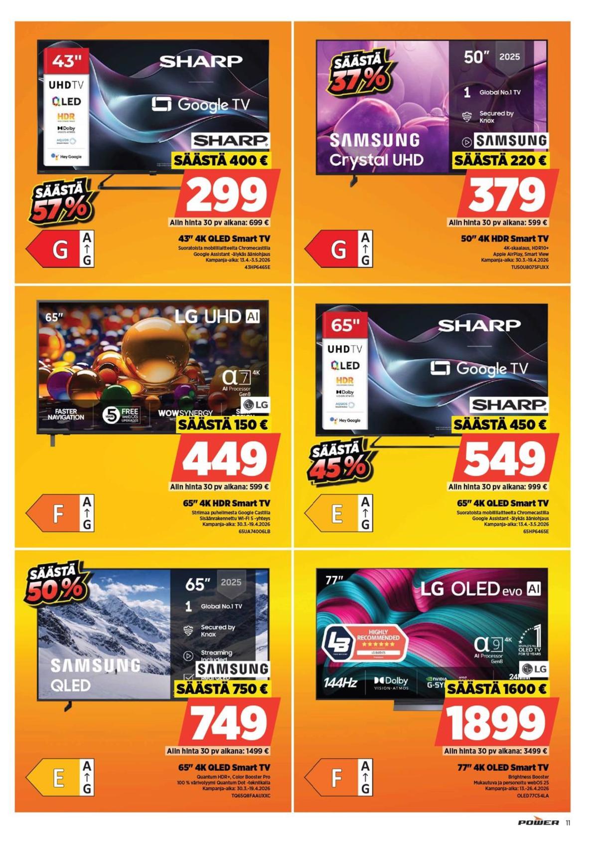 Katso ketjun Power tarjouslehti viikolta 16 sivustolla Viikkotarjoukset.fi. Löydät monia hyviä tarjouksia erilaisista tuotteista. Lue tarjouslehti täältä! Sivu 11