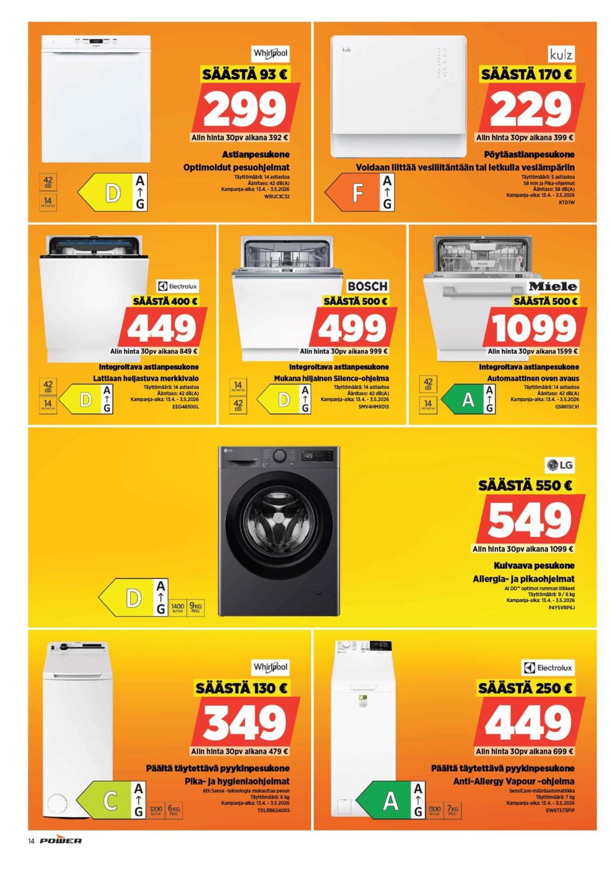 Katso ketjun Power tarjouslehti viikolta 16 sivustolla Viikkotarjoukset.fi. Löydät monia hyviä tarjouksia erilaisista tuotteista. Lue tarjouslehti täältä! Sivu 14