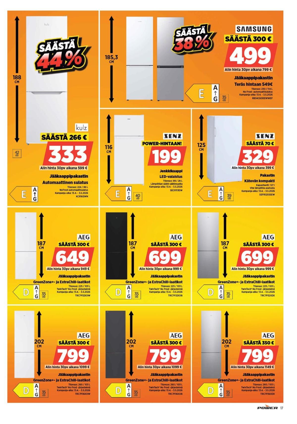Katso ketjun Power tarjouslehti viikolta 16 sivustolla Viikkotarjoukset.fi. Löydät monia hyviä tarjouksia erilaisista tuotteista. Lue tarjouslehti täältä! Sivu 17