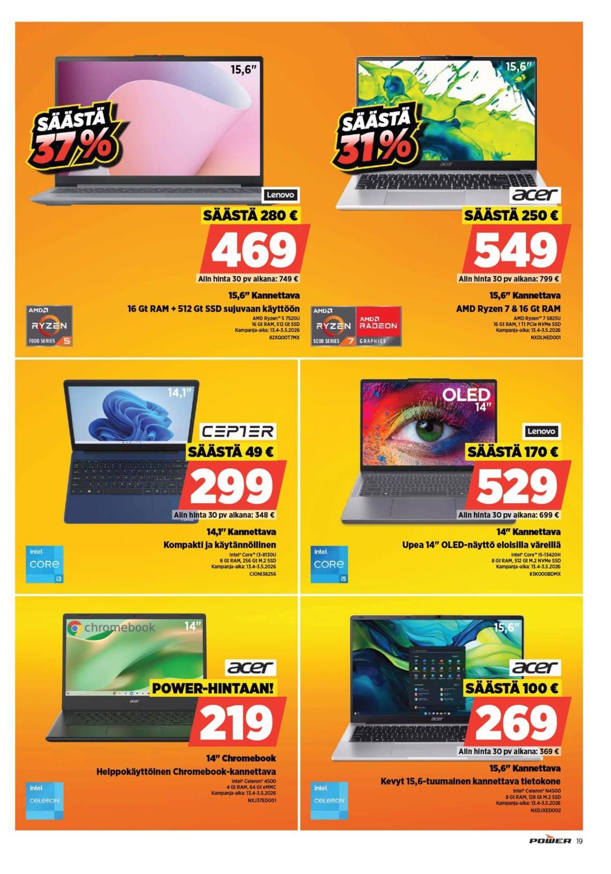 Katso ketjun Power tarjouslehti viikolta 16 sivustolla Viikkotarjoukset.fi. Löydät monia hyviä tarjouksia erilaisista tuotteista. Lue tarjouslehti täältä! Sivu 19