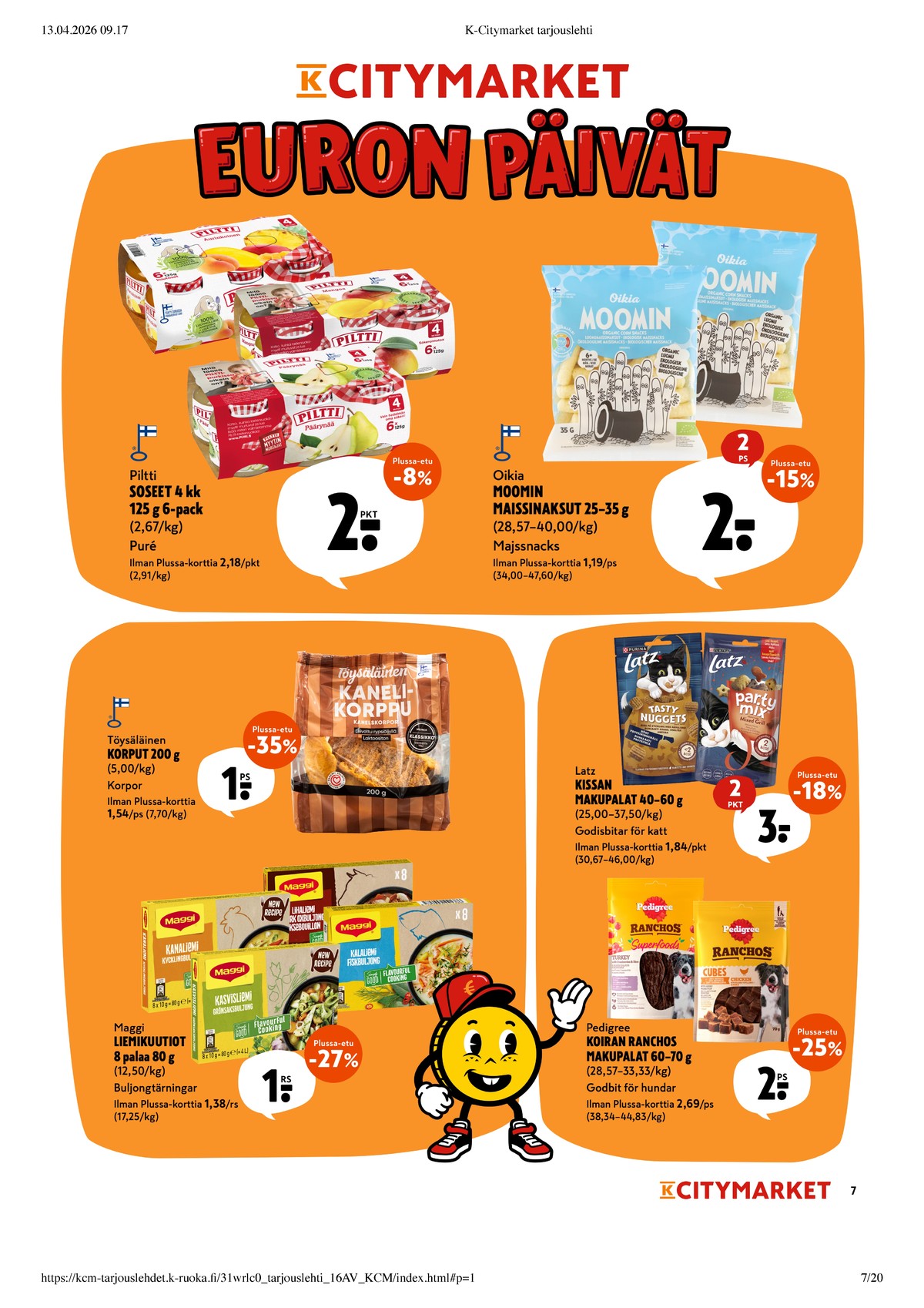 Katso ketjun K-Citymarket tarjouslehti viikolta 16 sivustolla Viikkotarjoukset.fi. Löydät monia hyviä tarjouksia erilaisista tuotteista. Lue tarjouslehti täältä! Sivu 7