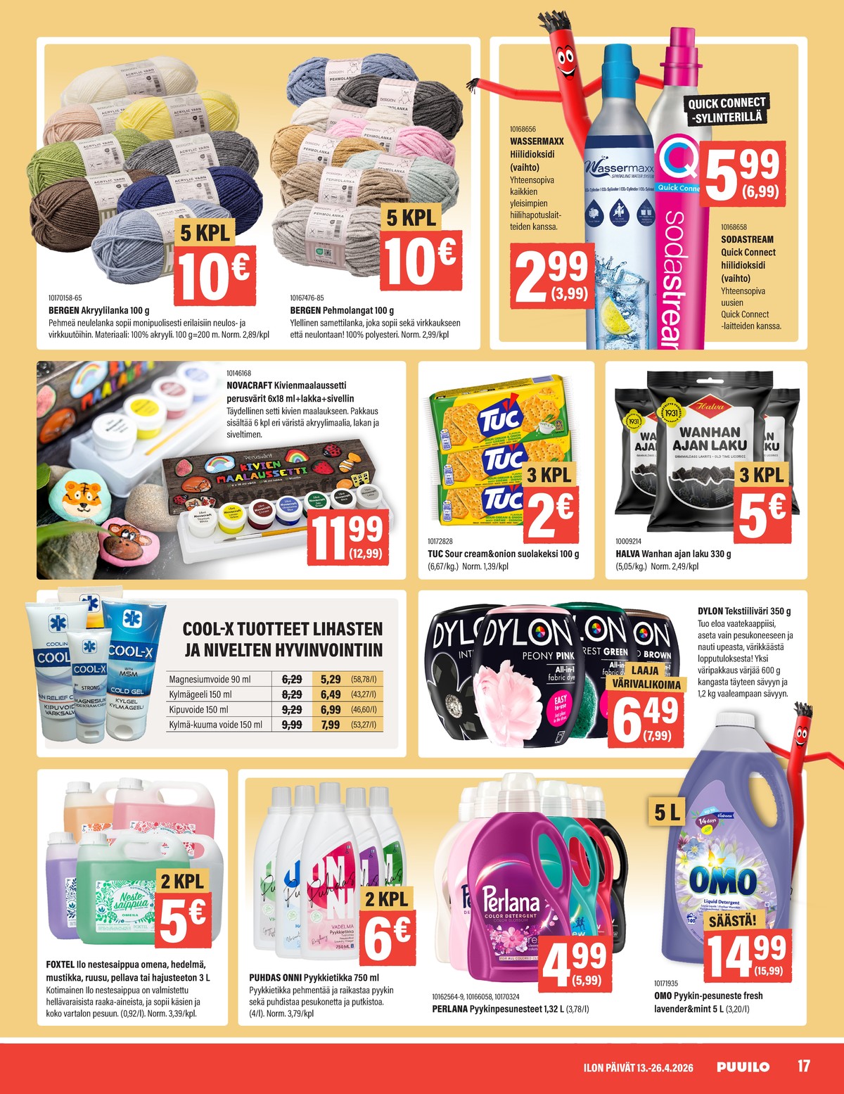 Katso ketjun Puuilo tarjouslehti viikolta 16 sivustolla Viikkotarjoukset.fi. Löydät monia hyviä tarjouksia erilaisista tuotteista. Lue tarjouslehti täältä! Sivu 17