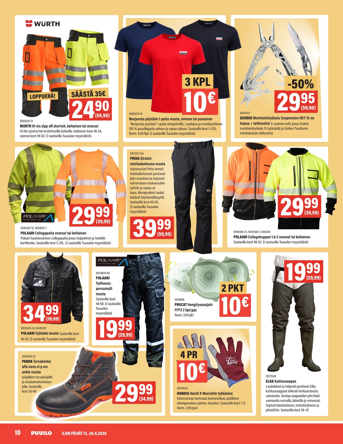 Katso ketjun Puuilo tarjouslehti viikolta 16 sivustolla Viikkotarjoukset.fi. Löydät monia hyviä tarjouksia erilaisista tuotteista. Lue tarjouslehti täältä! Sivu 10