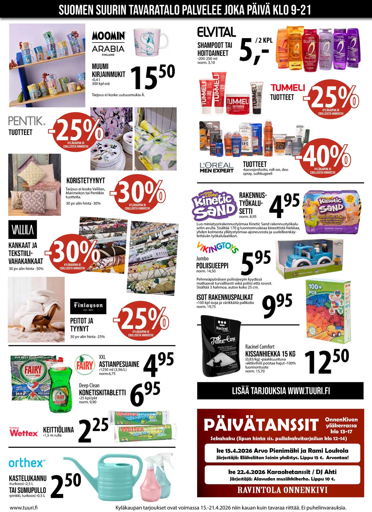 Katso ketjun Keskinen tarjouslehti viikolta 16 sivustolla Viikkotarjoukset.fi. Löydät monia hyviä tarjouksia erilaisista tuotteista. Lue tarjouslehti täältä! Sivu 2