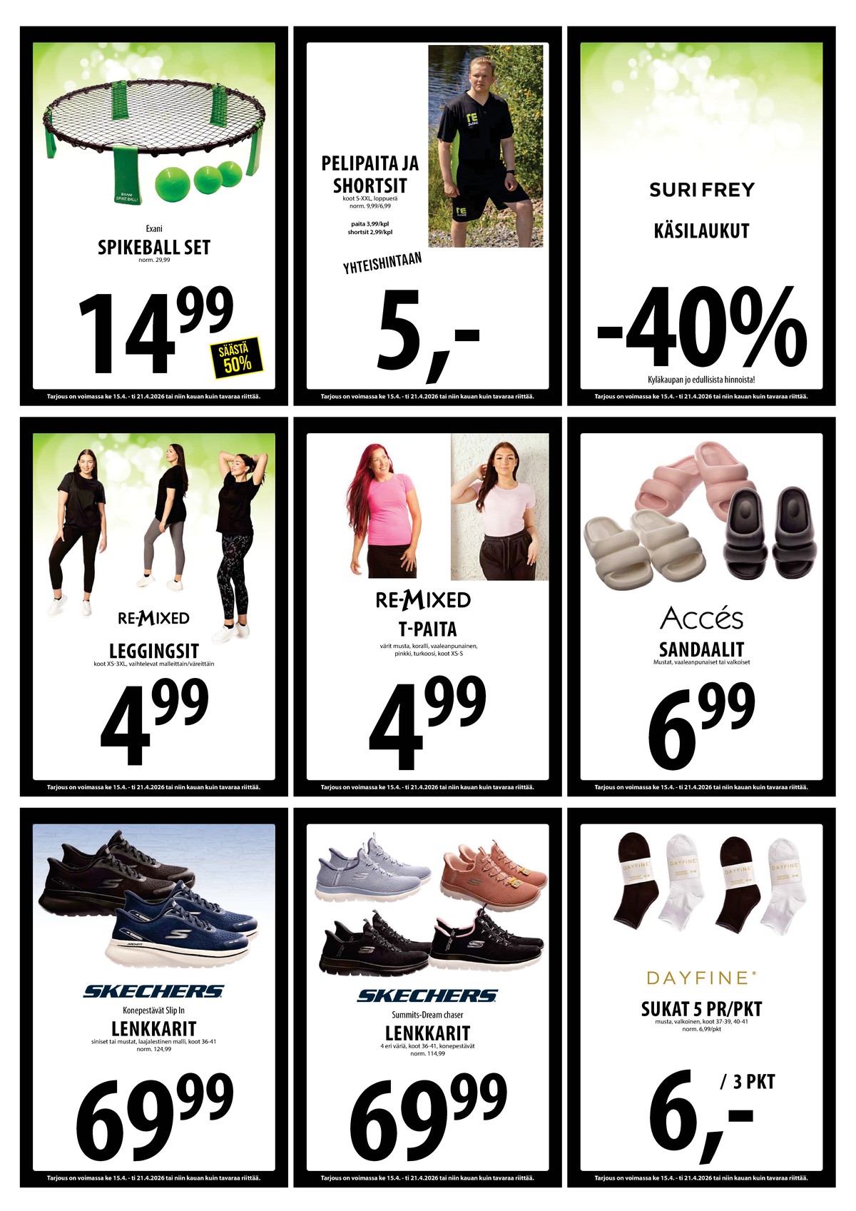 Katso ketjun Keskinen tarjouslehti viikolta 16 sivustolla Viikkotarjoukset.fi. Löydät monia hyviä tarjouksia erilaisista tuotteista. Lue tarjouslehti täältä! Sivu 15