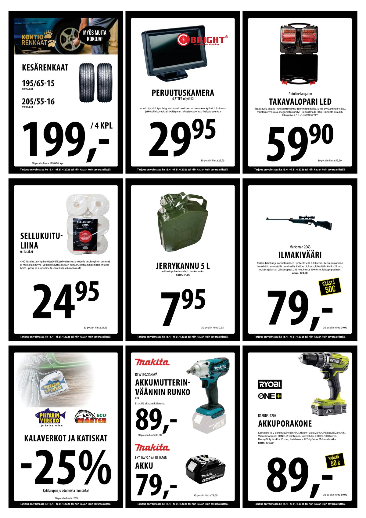 Katso ketjun Keskinen tarjouslehti viikolta 16 sivustolla Viikkotarjoukset.fi. Löydät monia hyviä tarjouksia erilaisista tuotteista. Lue tarjouslehti täältä! Sivu 22