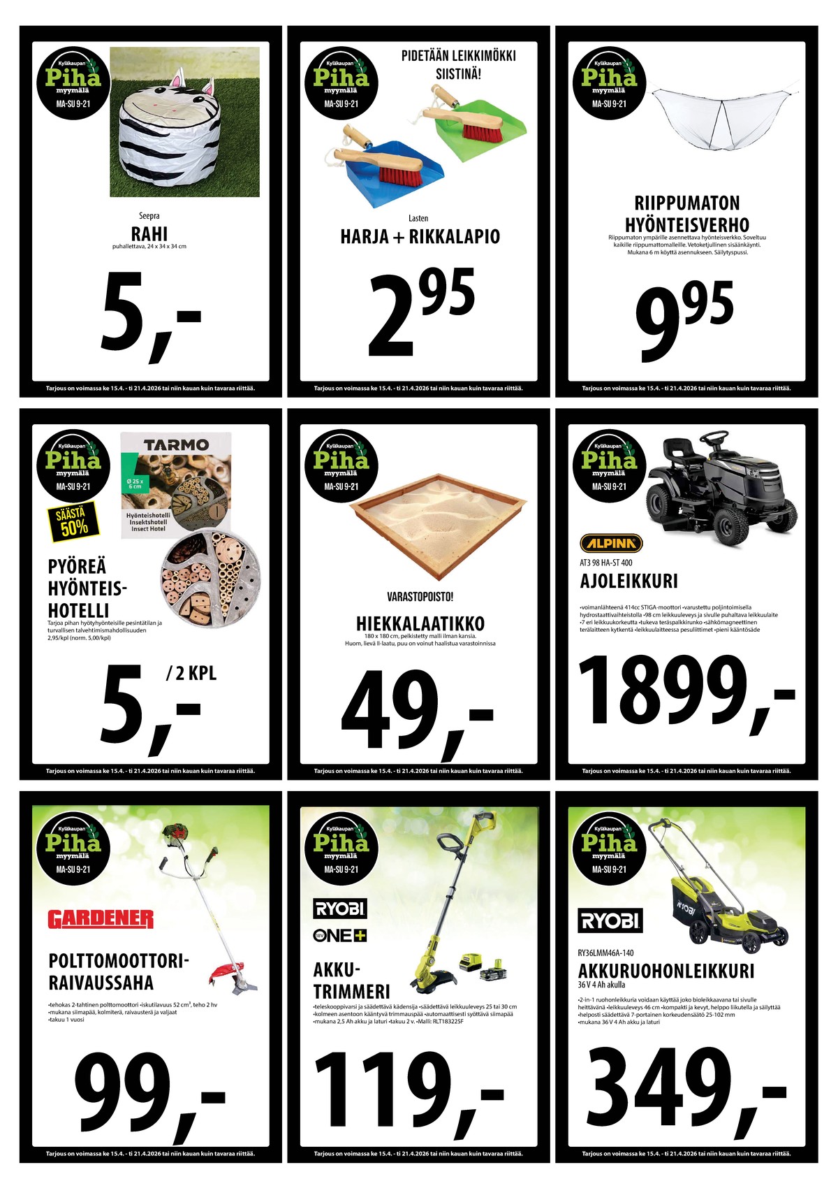 Katso ketjun Keskinen tarjouslehti viikolta 16 sivustolla Viikkotarjoukset.fi. Löydät monia hyviä tarjouksia erilaisista tuotteista. Lue tarjouslehti täältä! Sivu 26