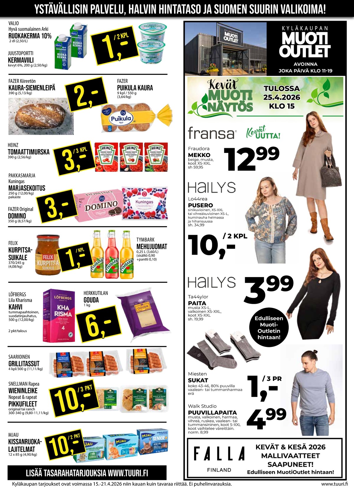 Katso ketjun Keskinen tarjouslehti viikolta 16 sivustolla Viikkotarjoukset.fi. Löydät monia hyviä tarjouksia erilaisista tuotteista. Lue tarjouslehti täältä! Sivu 9